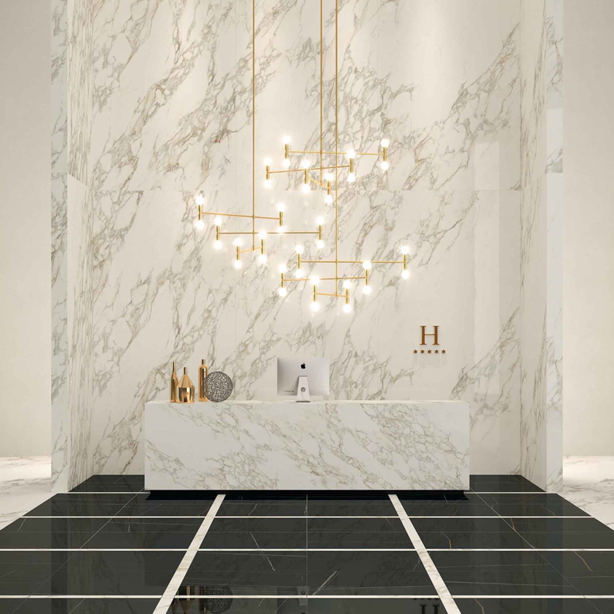 marble experience sahara noir marble effect porcelain tile 60x120cm polished