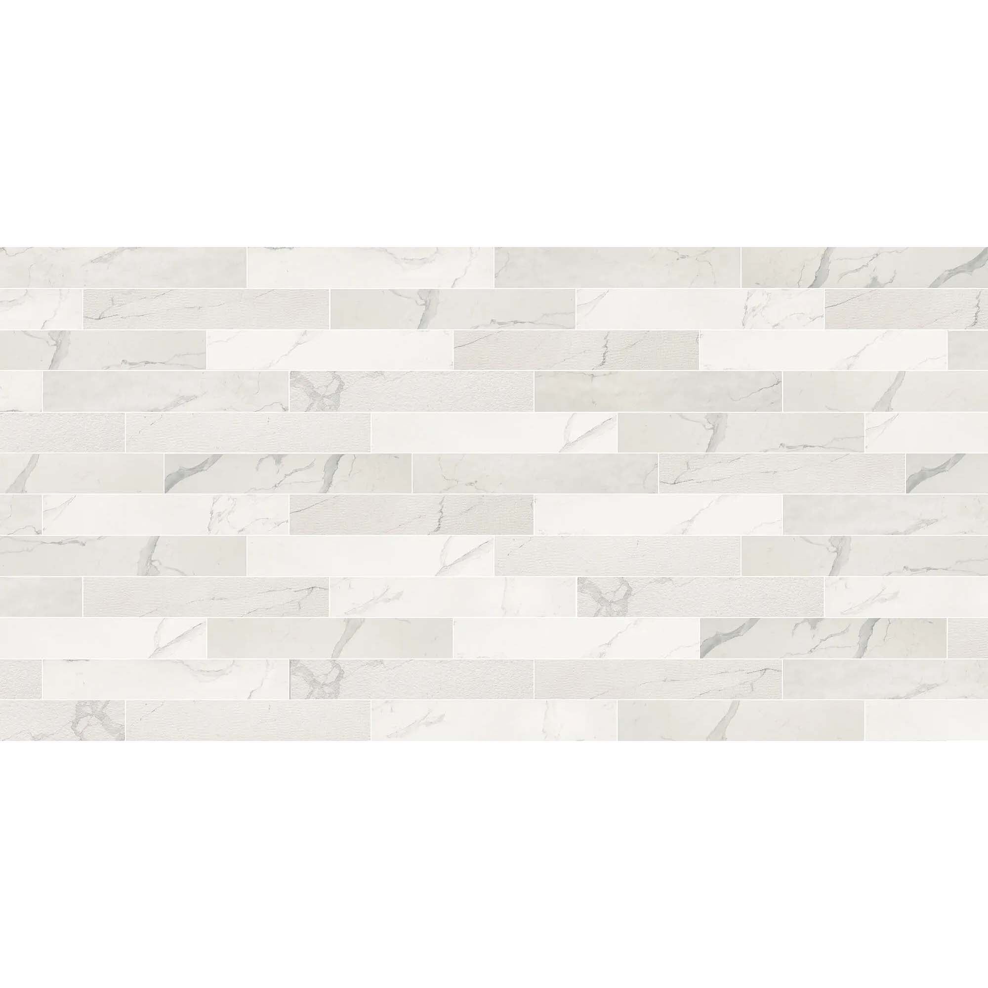 marble experience statuario lux marble effect porcelain tile 20x120cm listello mix