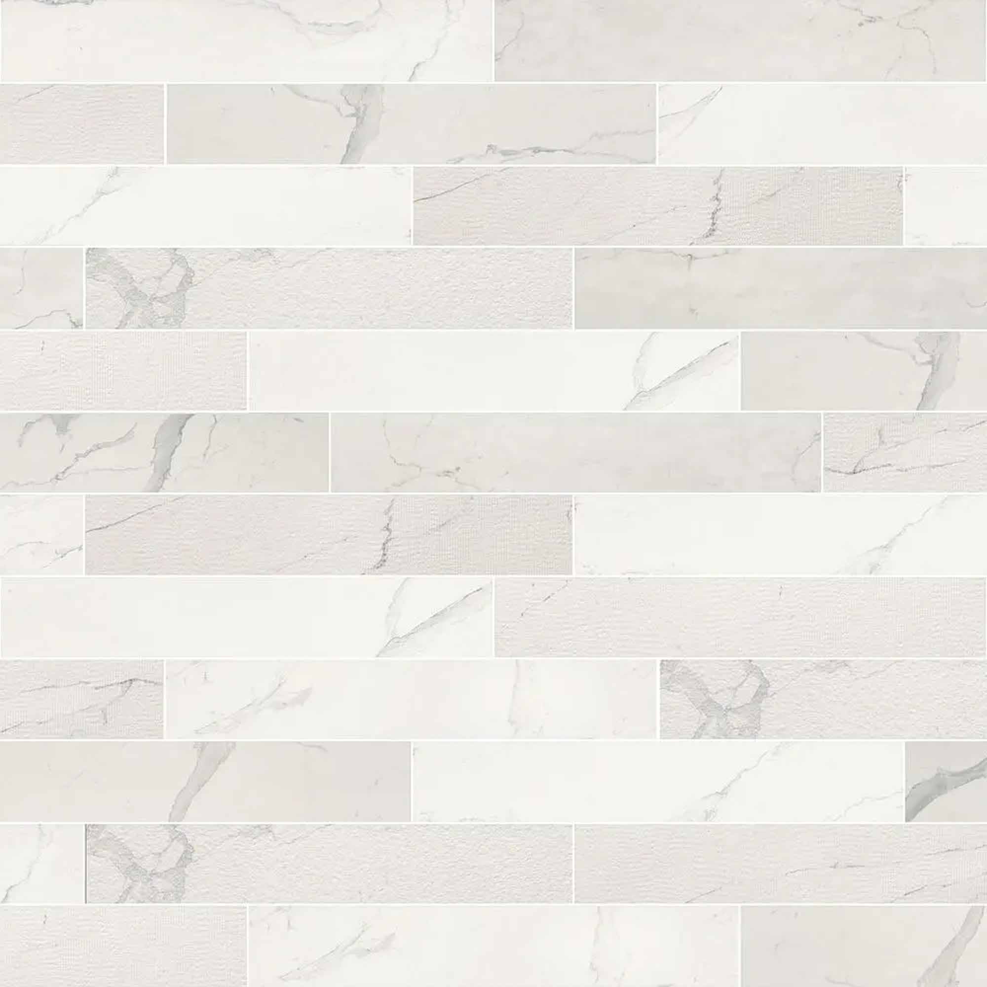 marble experience statuario lux marble effect porcelain tile 20x120cm listello mix