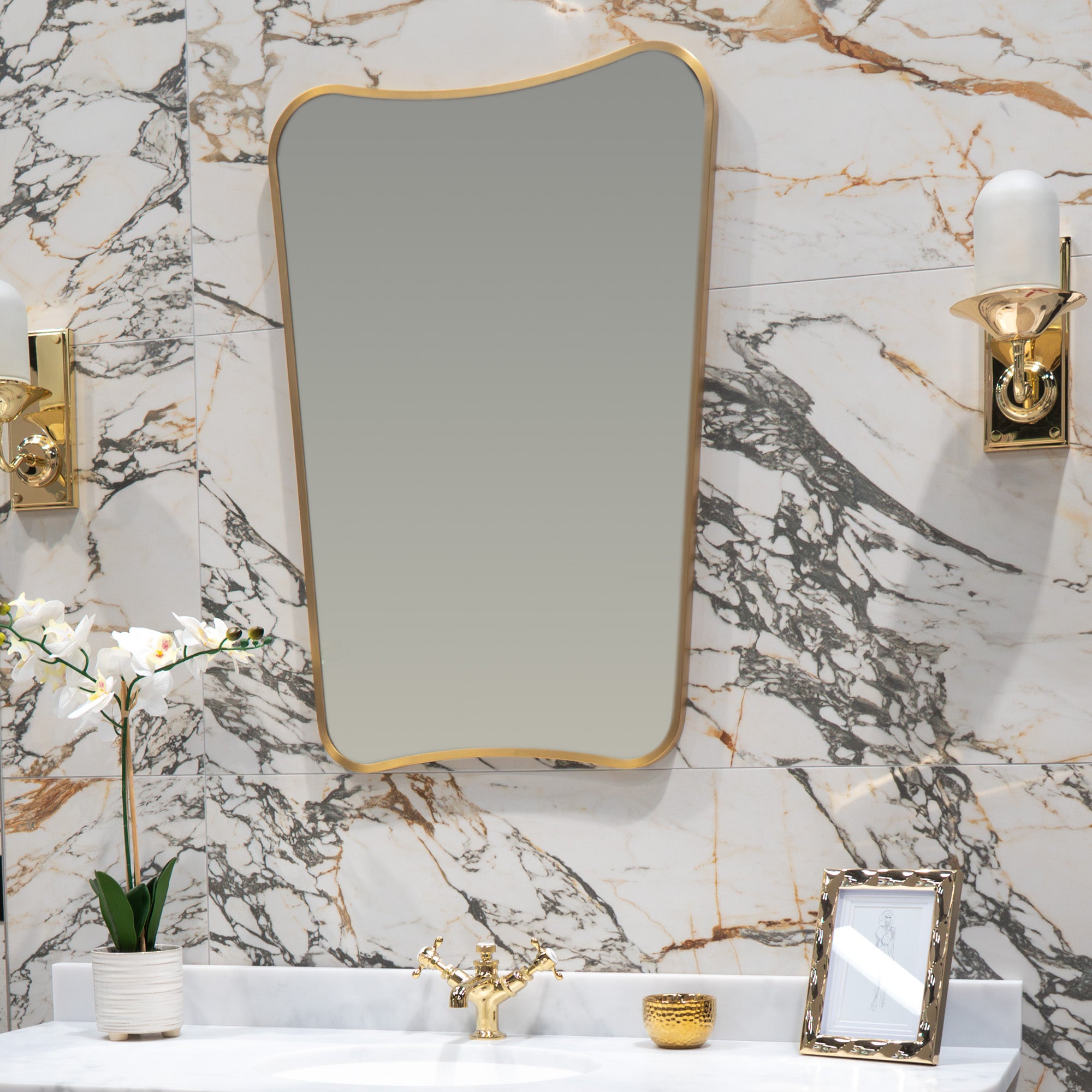 Marina Organic Shaped Bathroom Mirror
