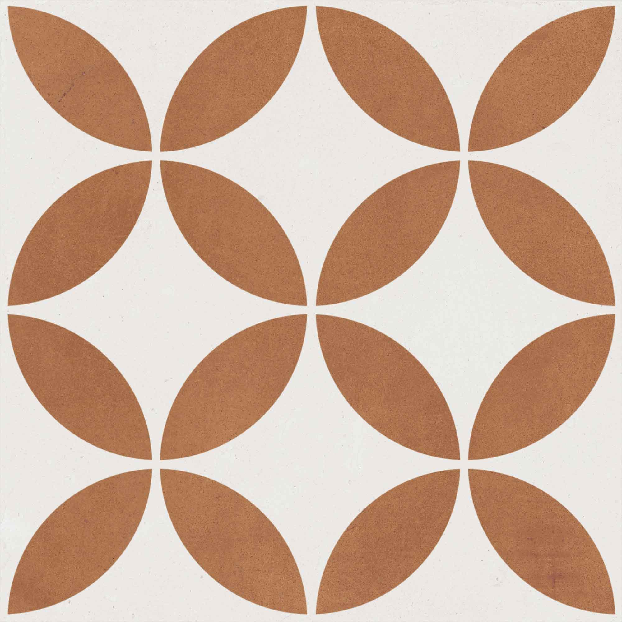 mayari clay petals shaped pattern porcelain tile 22x22cm matt