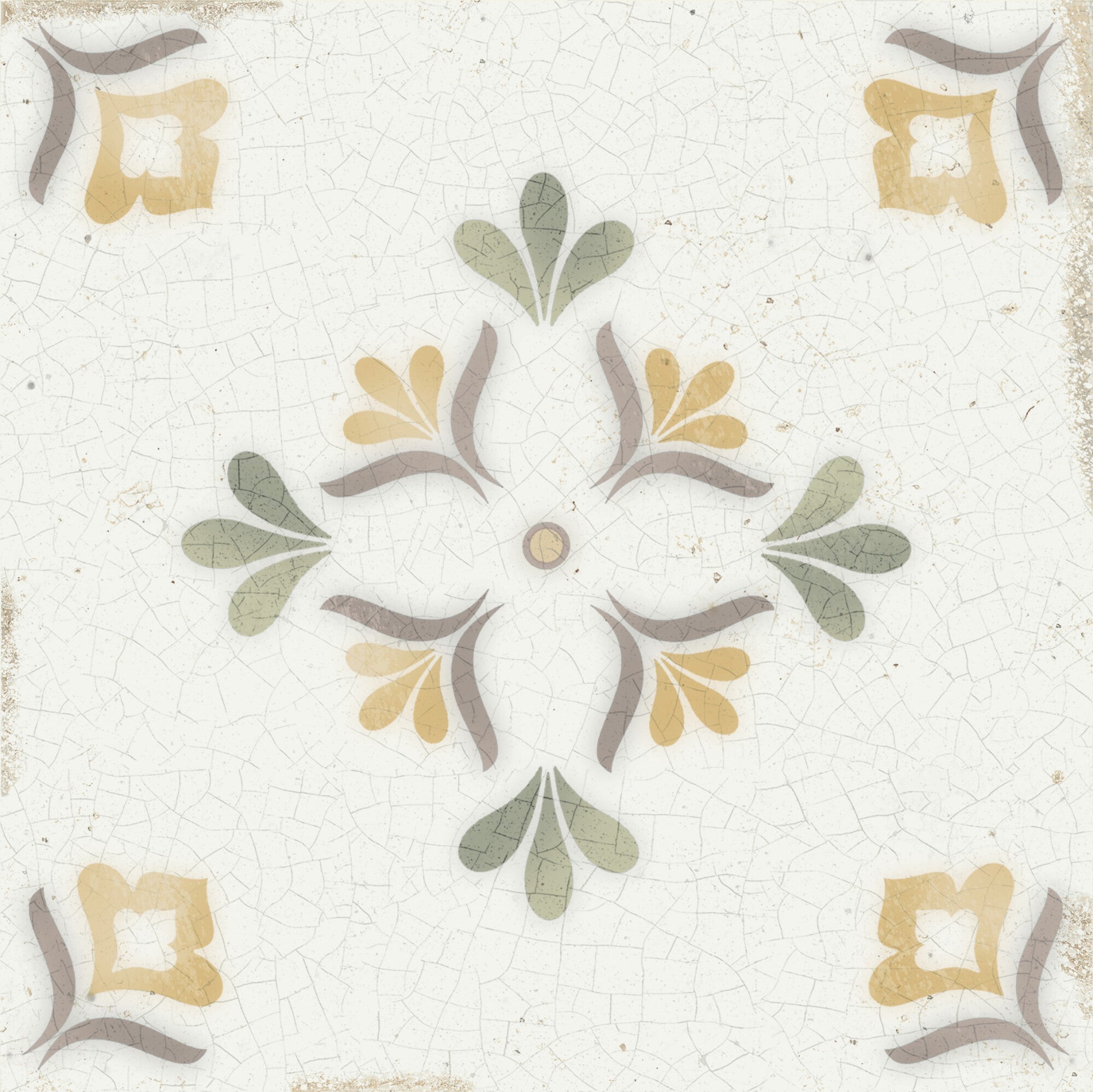 Mayolica Flower Pattern Wall Tile 15x15cm Gloss Deluxe Bathrooms
