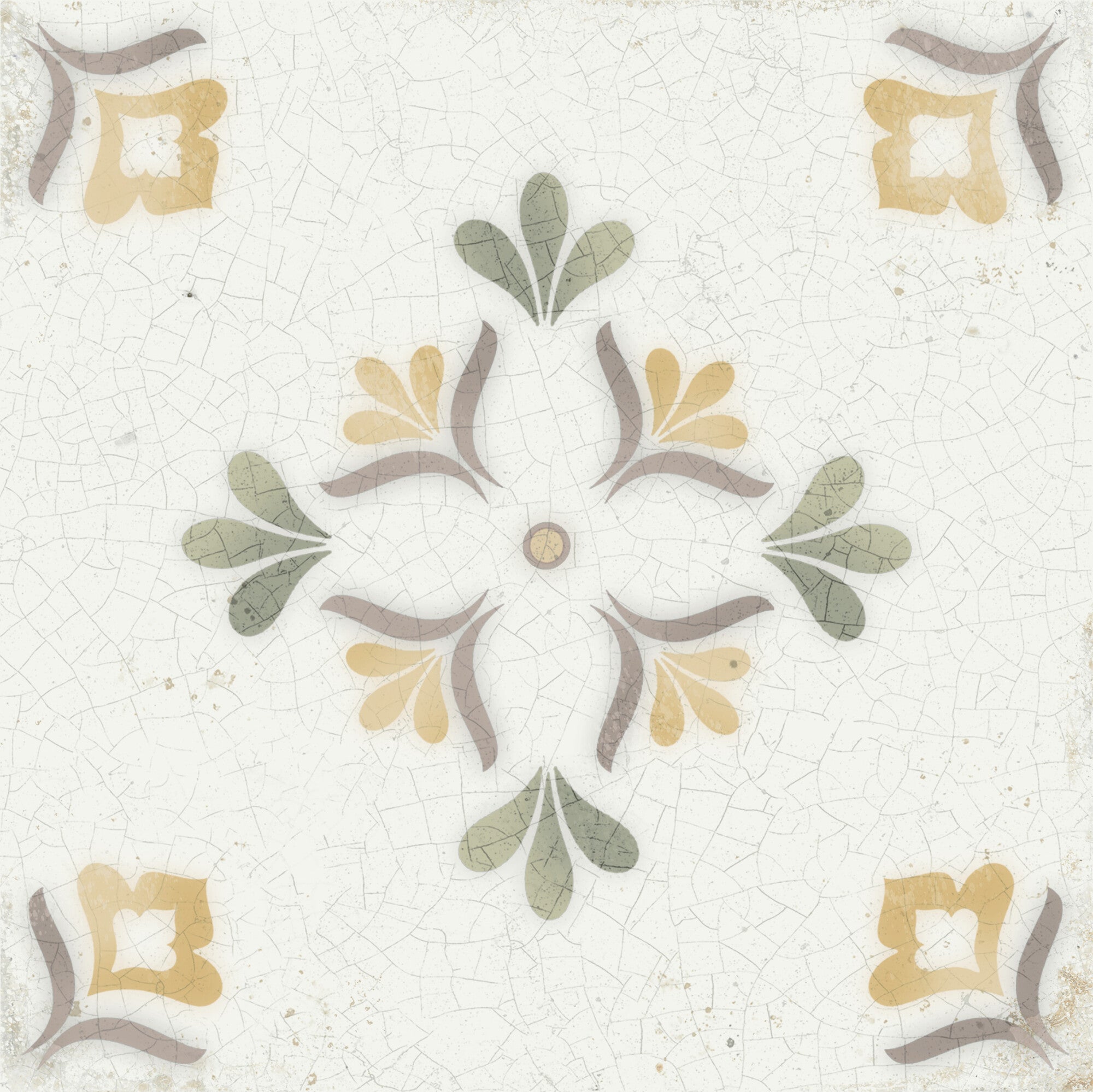 Mayolica Flower Pattern Wall Tile 15x15cm Gloss Deluxe Bathrooms
