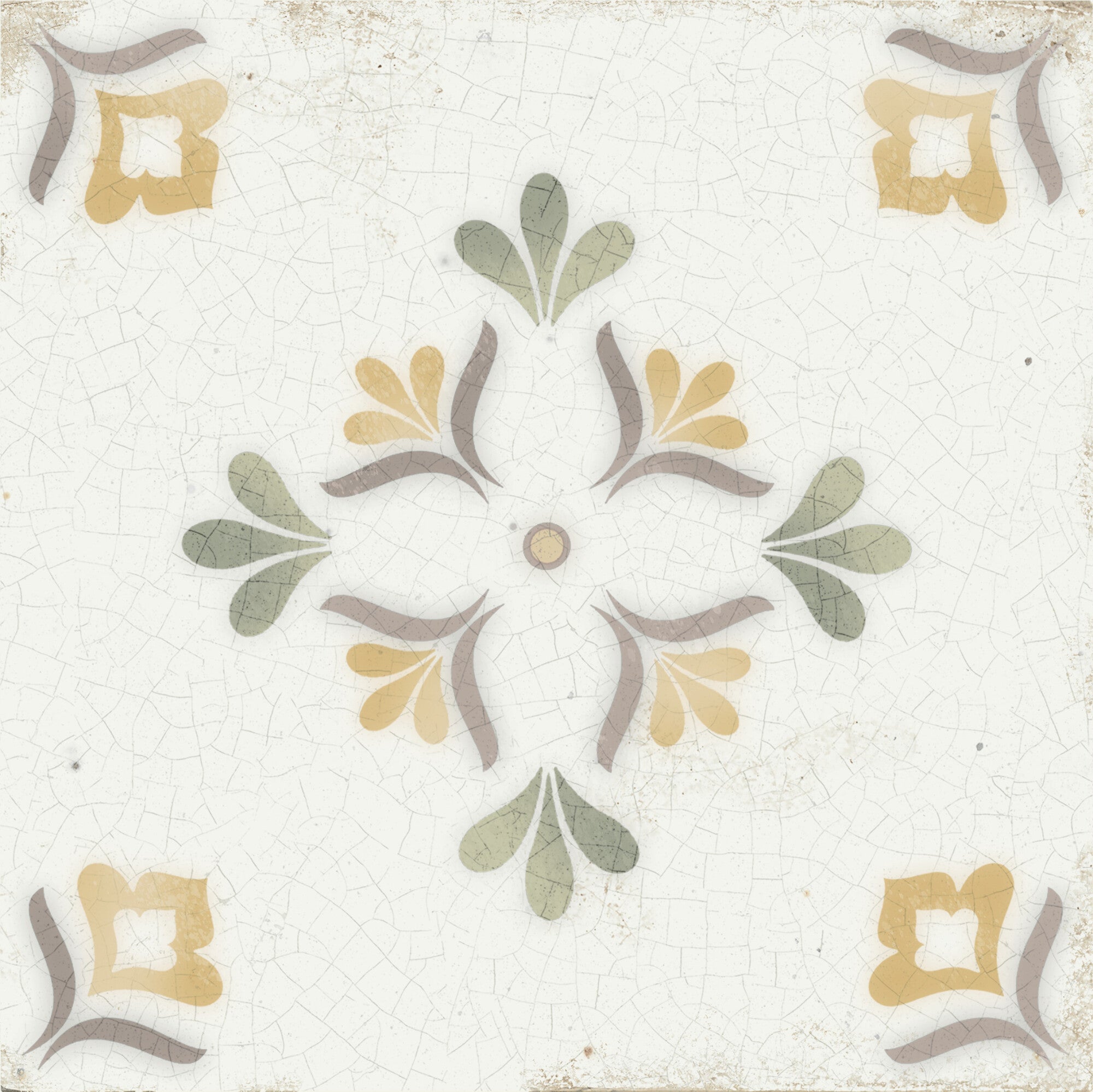 Mayolica Flower Pattern Wall Tile 15x15cm Gloss Deluxe Bathrooms