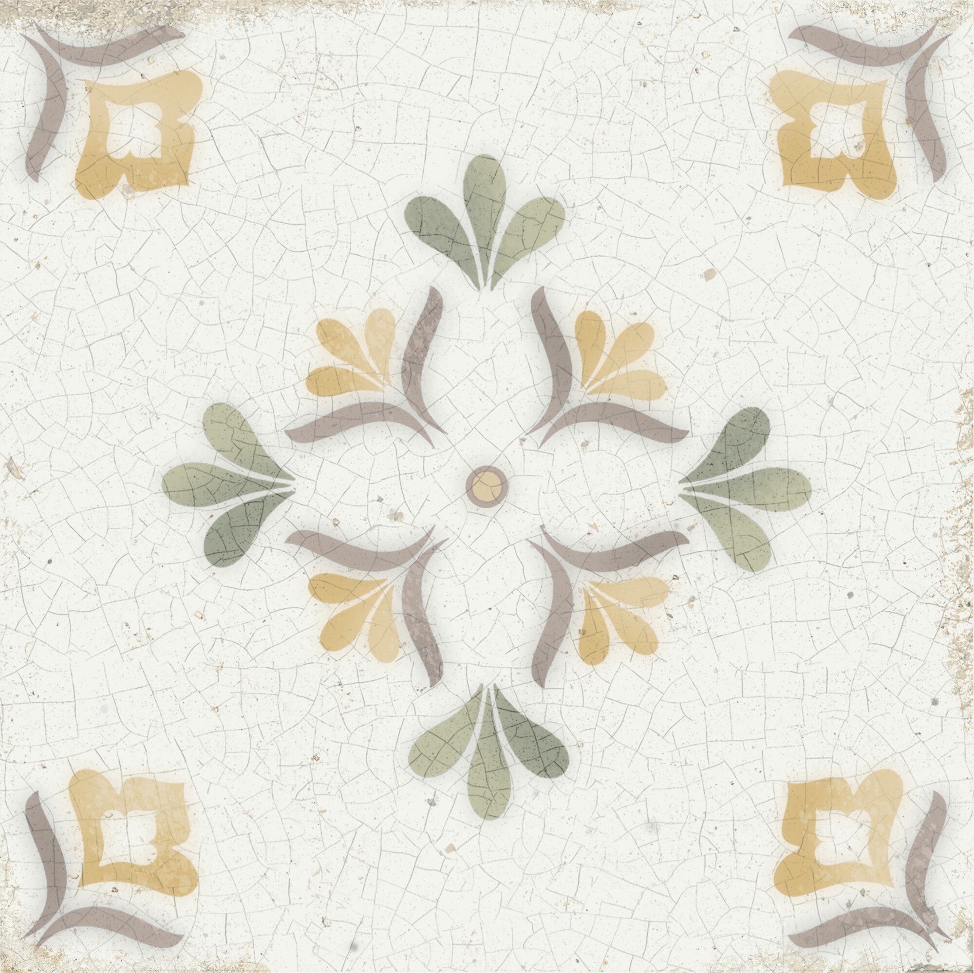 Mayolica Flower Pattern Wall Tile 15x15cm Gloss Deluxe Bathrooms
