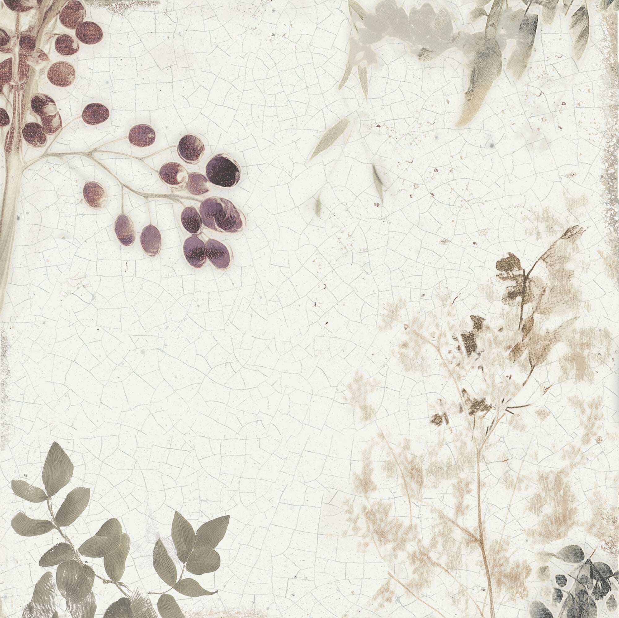 Mayolica Forest Pattern Wall Tile 15x15cm Gloss Deluxe Bathrooms