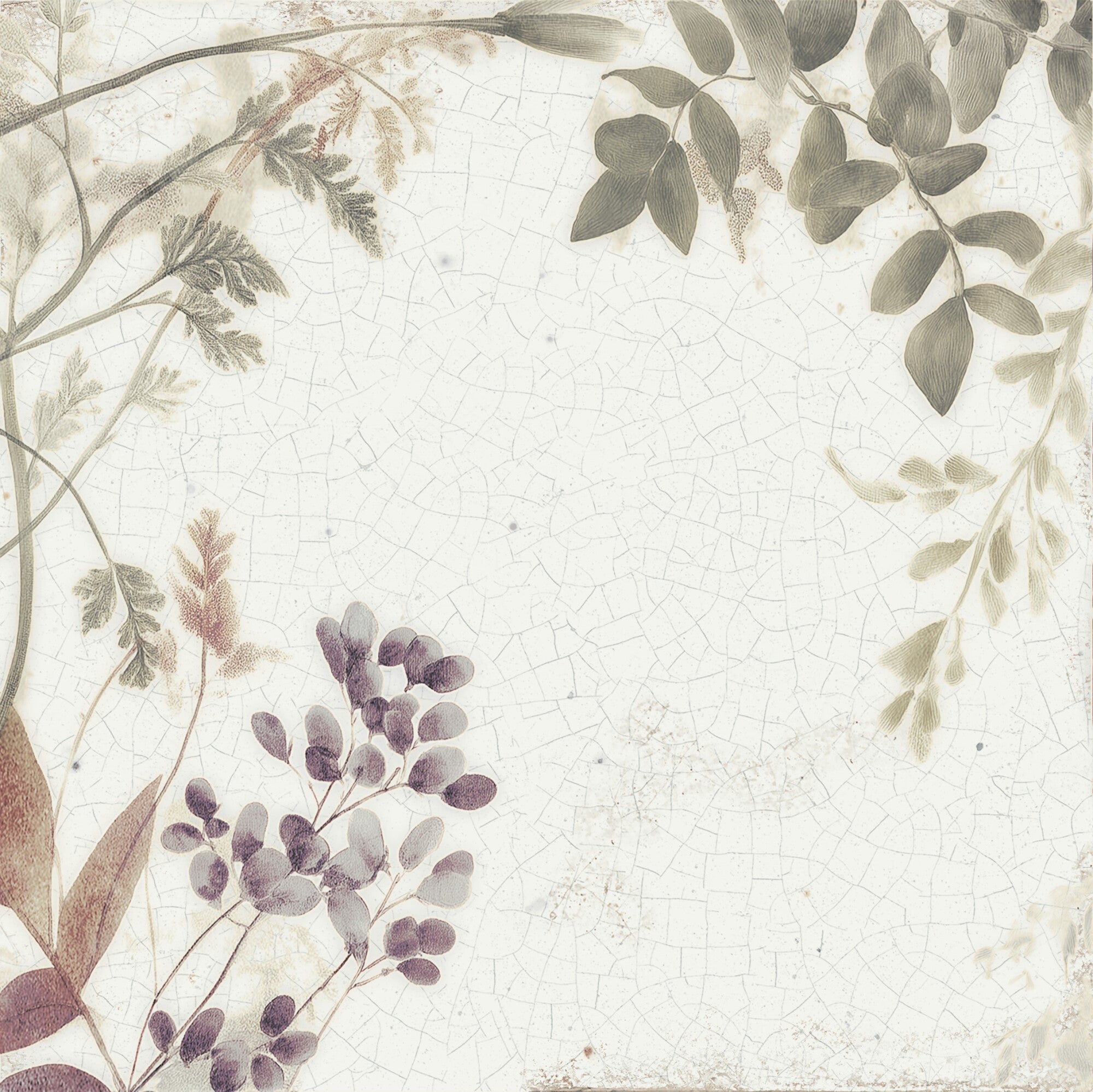 Mayolica Forest Pattern Wall Tile 15x15cm Gloss Deluxe Bathrooms