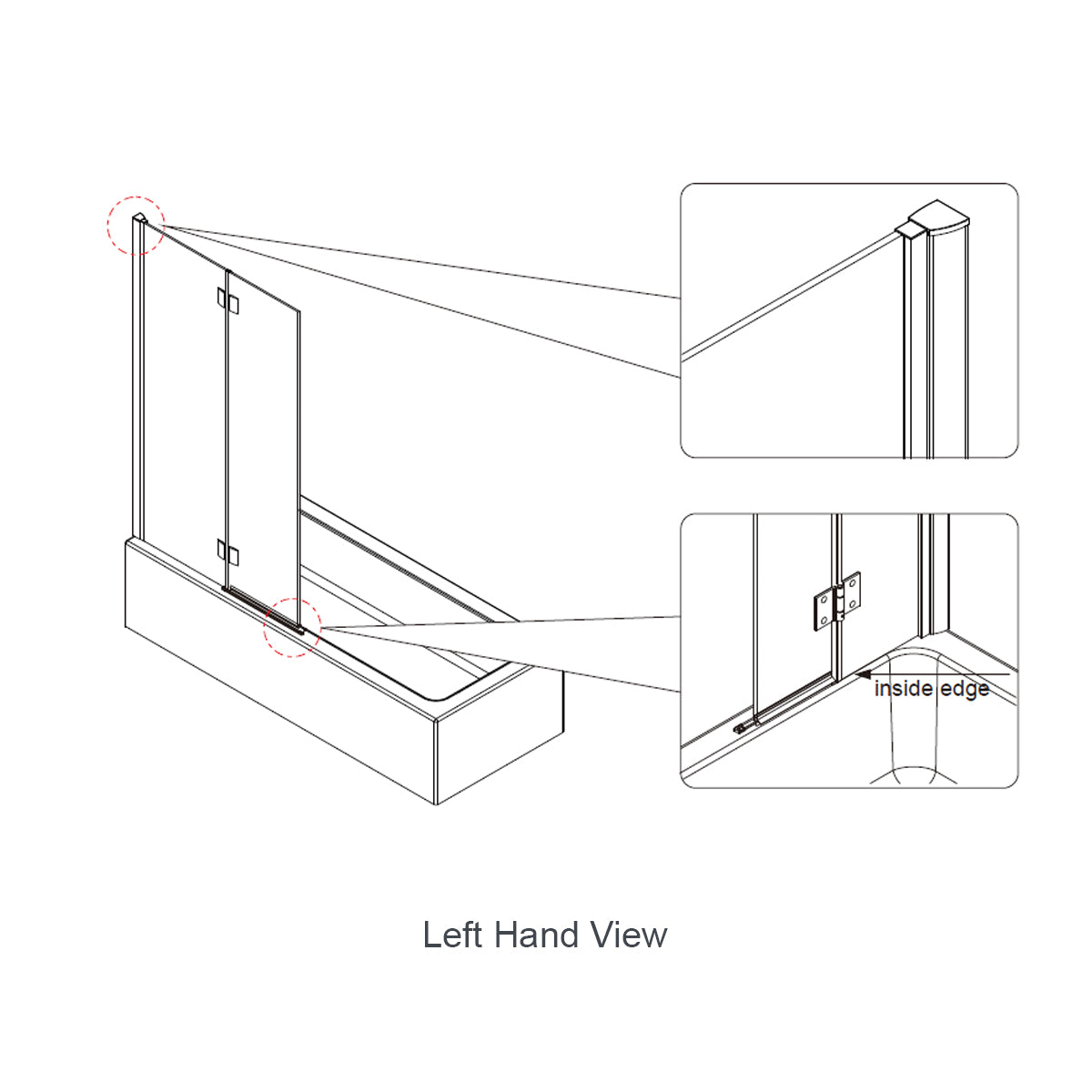 Merlyn MB7 Two-Panel Hinged Colour Bath Screen 900x1500mm