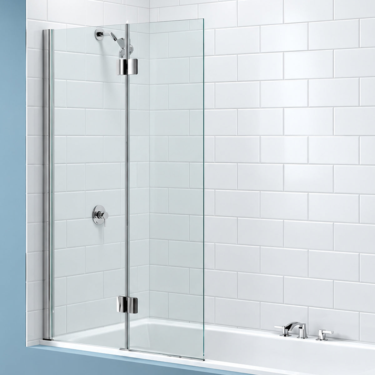 Merlyn MB7 Two-Panel Chrome Hinged Bath Screen 900x1500mm