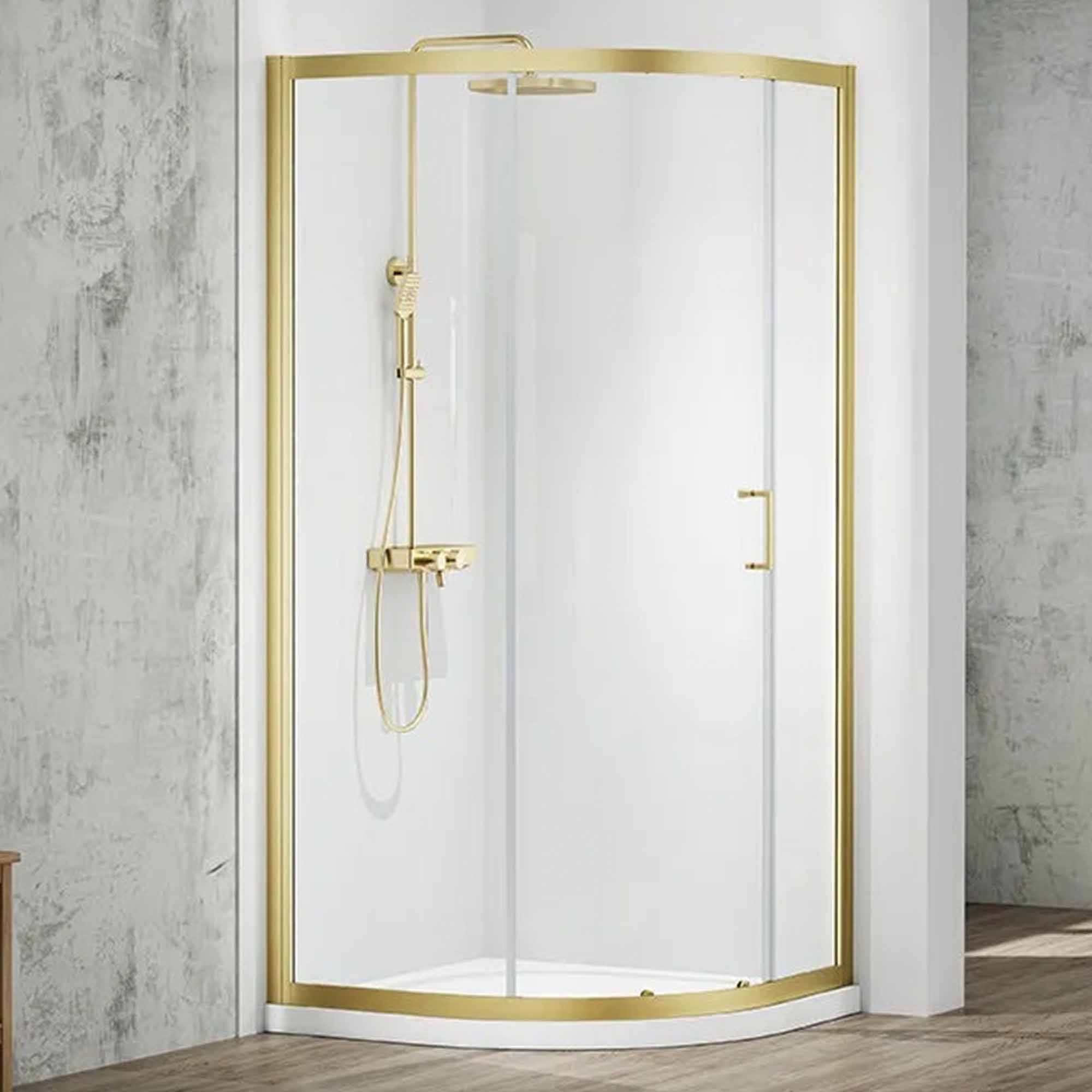 merlyn mbox quadrant sliding shower door brushed brass