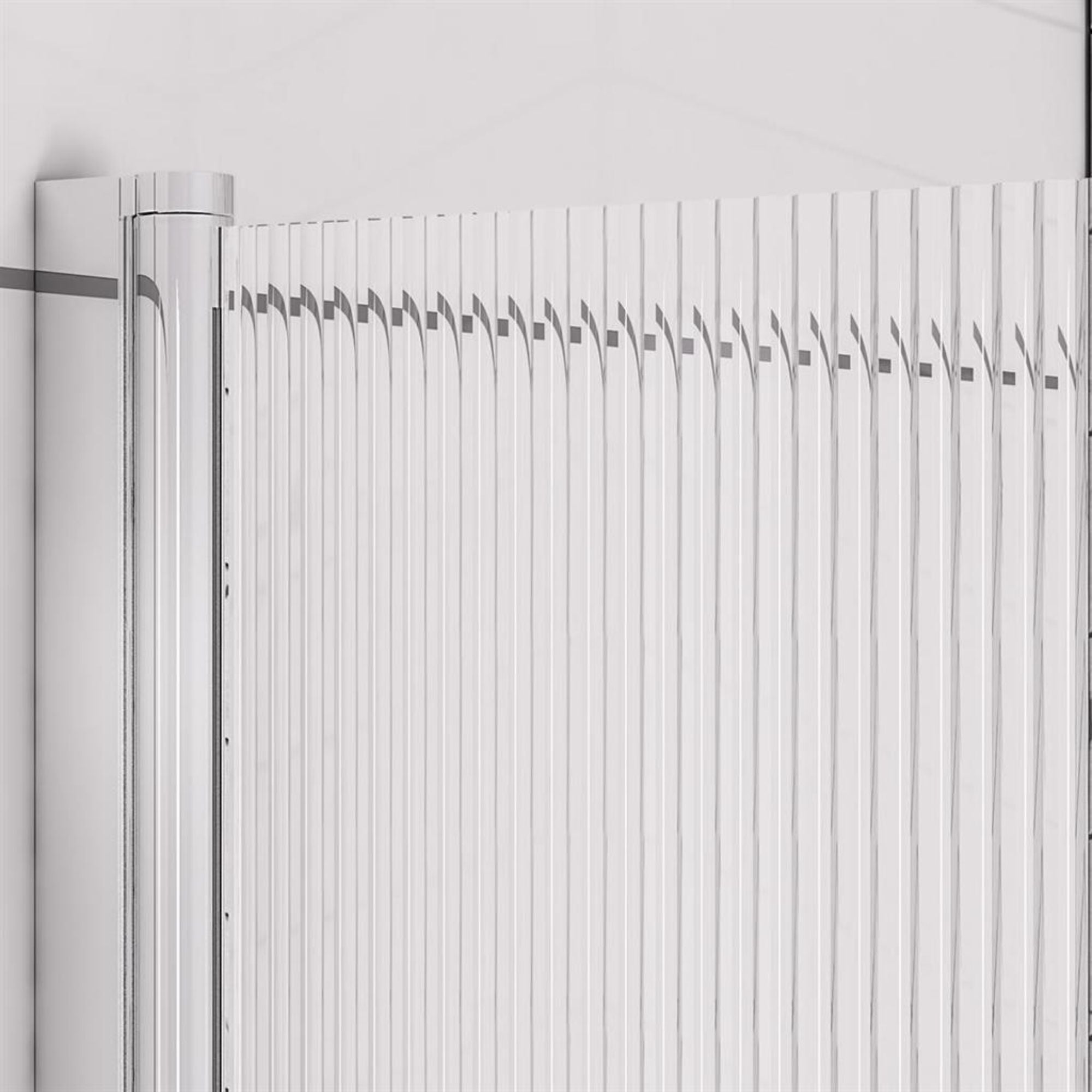 Mersey Fluted Straight Bath Screen Left Hand