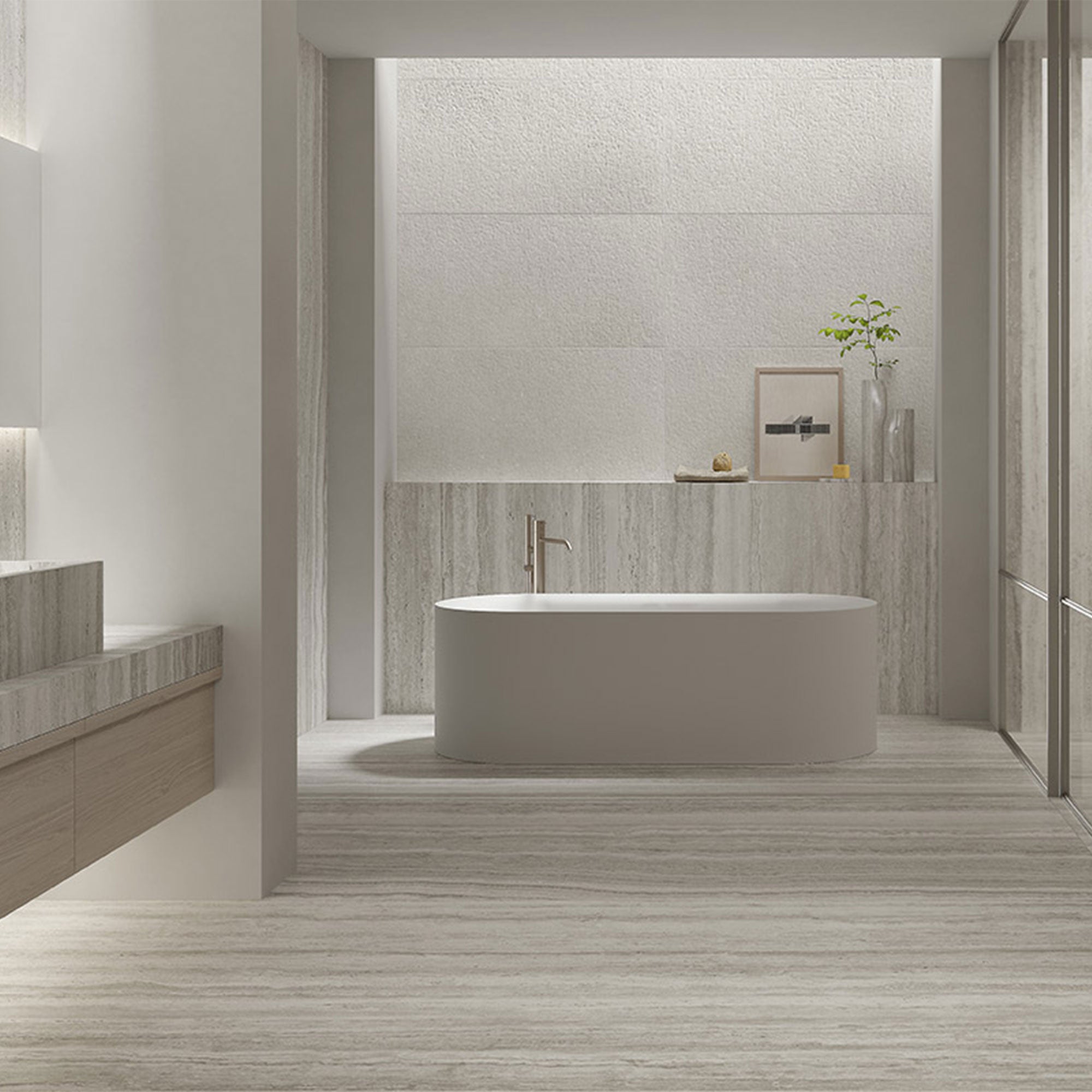 Nativa Lux Vena Travertine Effect Porcelain Tile 60x120cm Matt