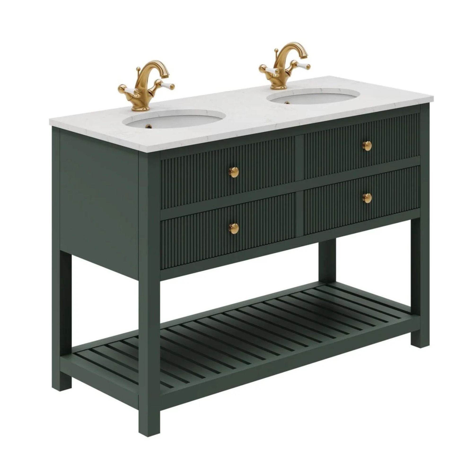 Newbury 1200 Fluted Floorstanding 4-Drawer Vanity Unit With Basin