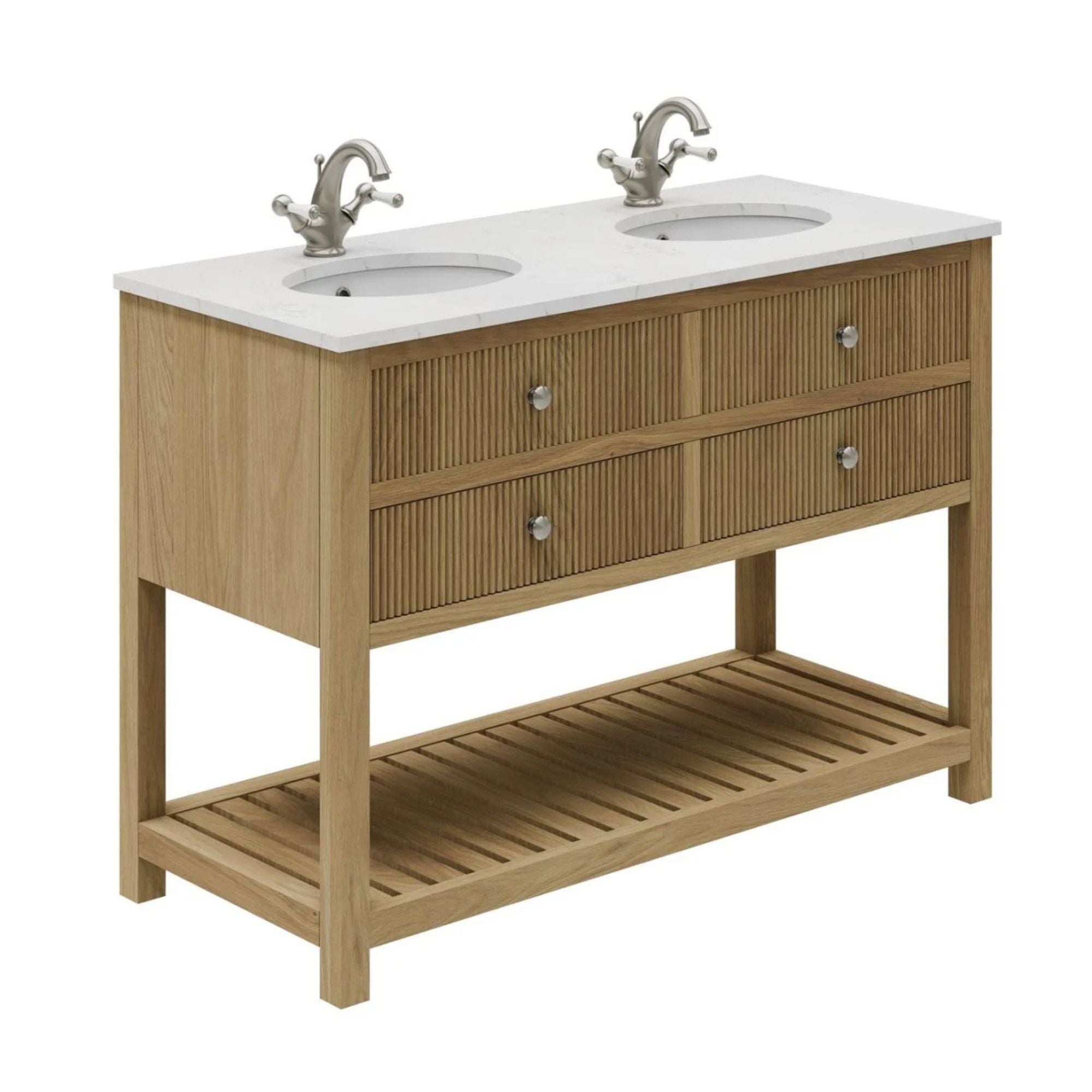 Newbury 1200 Fluted Floorstanding 4-Drawer Vanity Unit With Basin