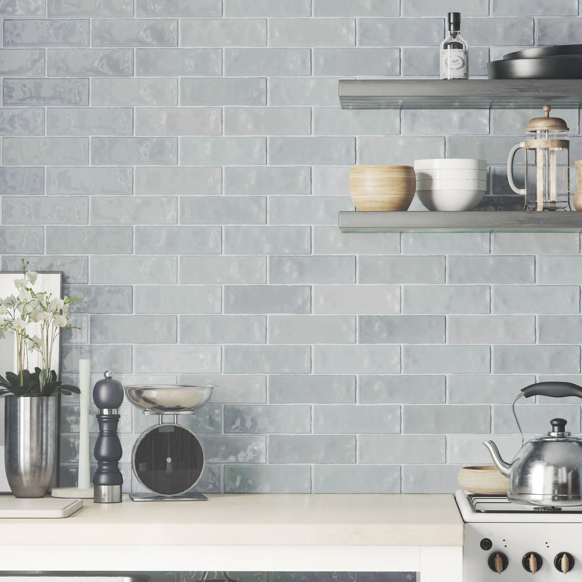 Nolita Cielo Porcelain Wall Tile 6.5x20cm Glossy