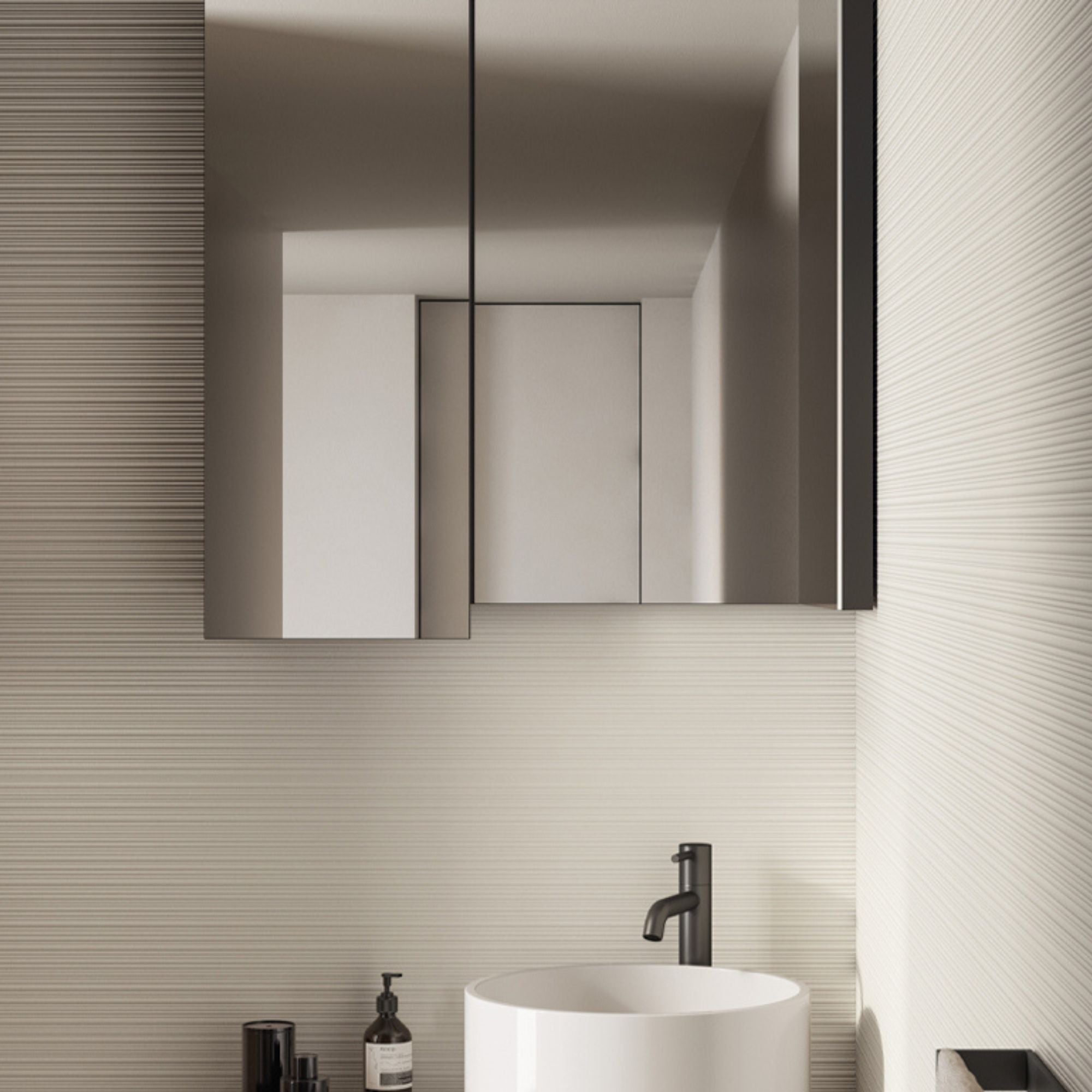 Nuances Bianco Fluted Decor Porcelain Tile 60x120cm Matt