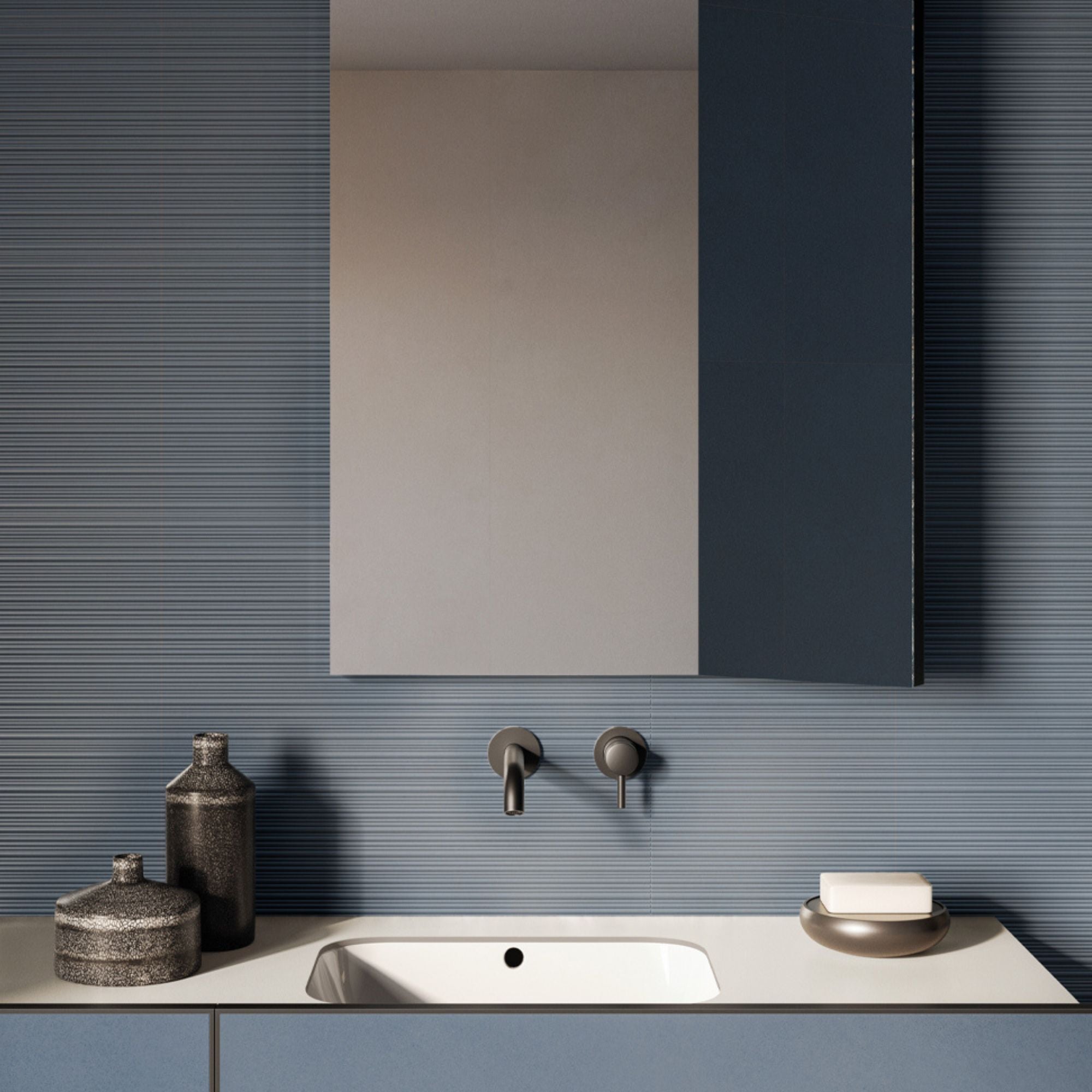 Nuances Cielo Fluted Decor Porcelain Tile 60x120cm Matt