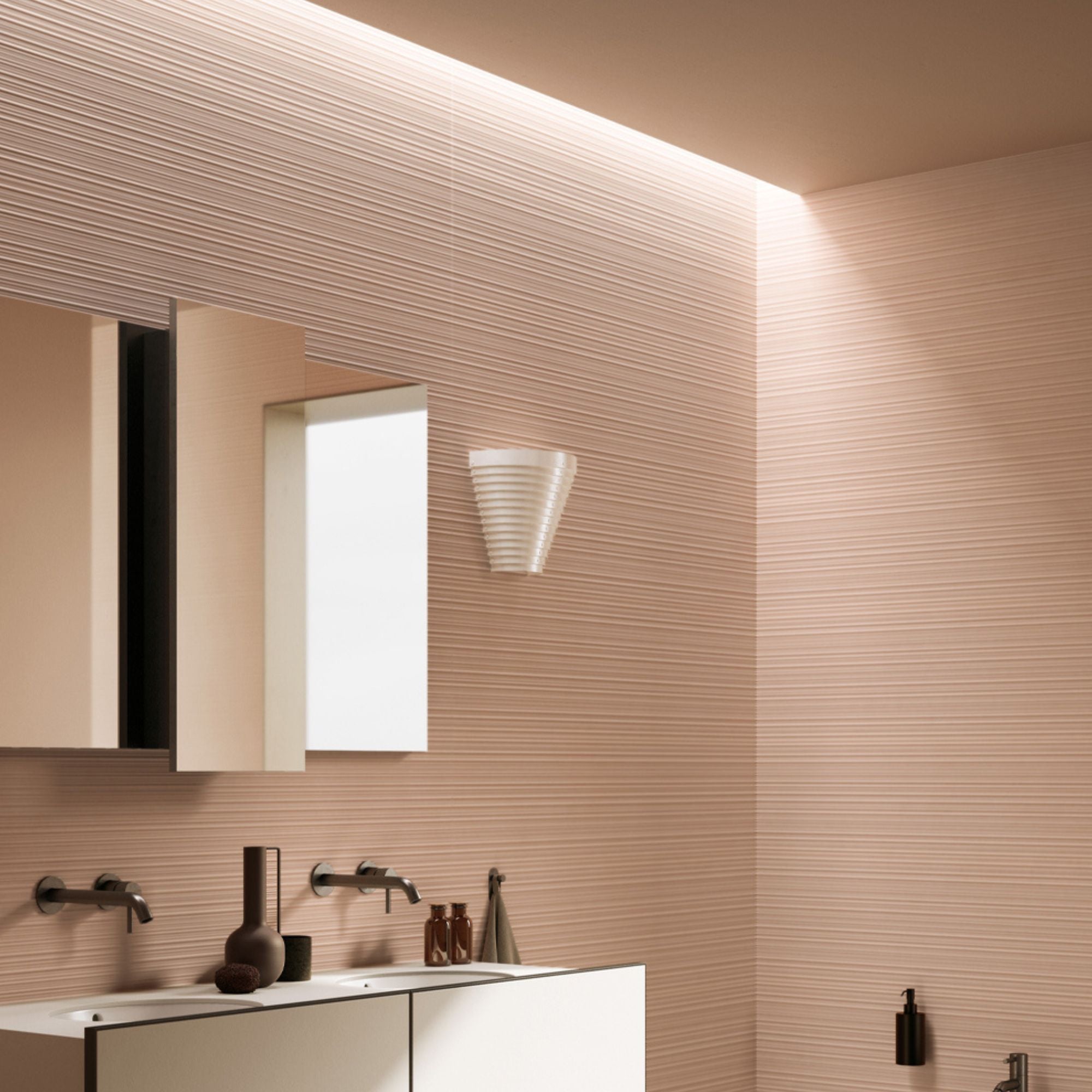 Nuances Rose Fluted Decor Porcelain Tile 60x120cm Matt