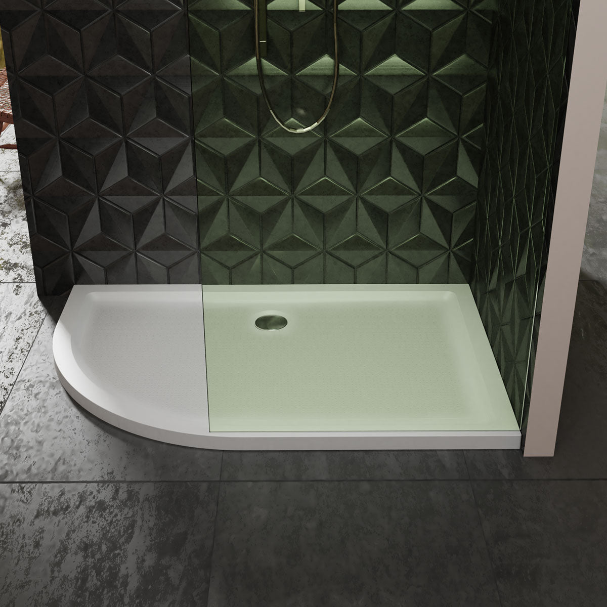 iTray Slip Resistant Low Profile Shower Tray - Offset Quadrant