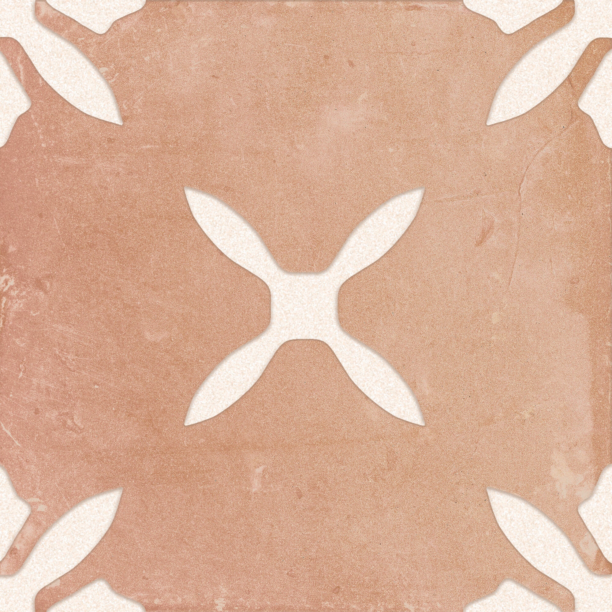 Harmony Pangea Clay Flower Pattern Porcelain Tile 22x22cm Matt