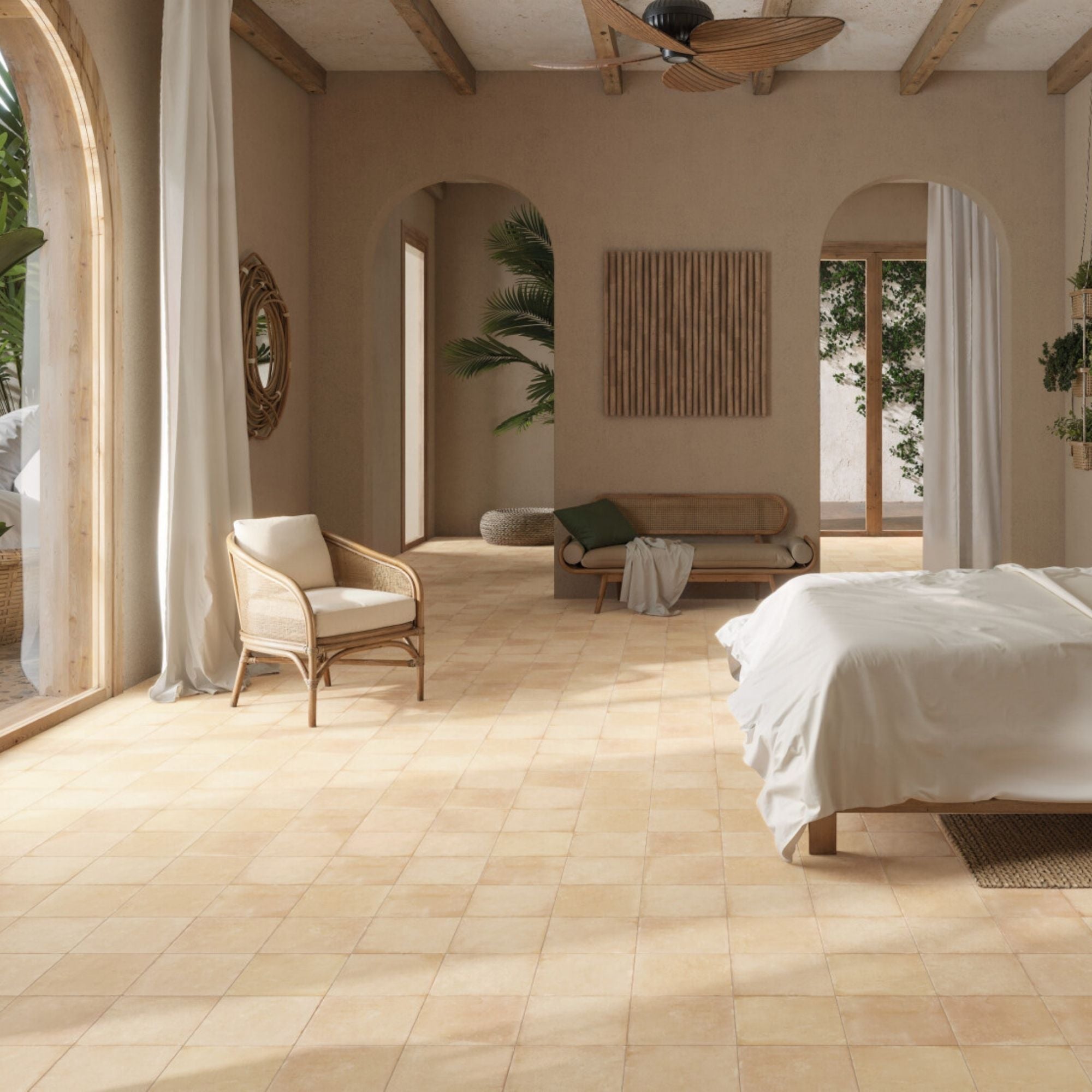 Harmony Pangea Sand Plain Porcelain Tile 22x22cm Matt