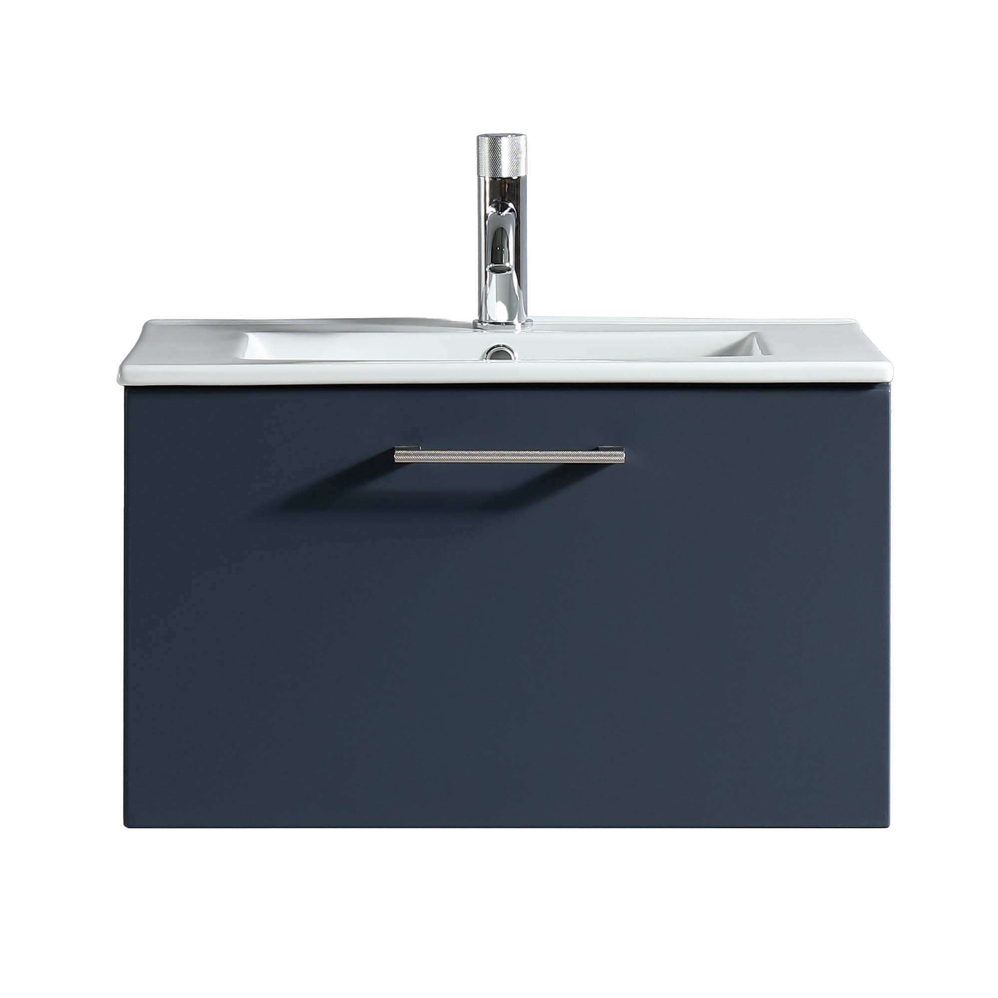 pisa 600 wall mounted 1 drawer vanity unit with washbasin midnight shadow