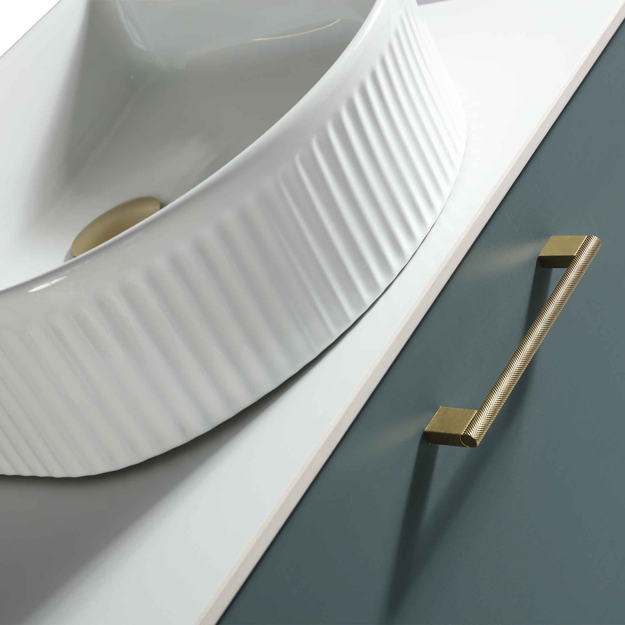 pisa 600 wall mounted 1 drawer vanity unit with worktop smoked sage