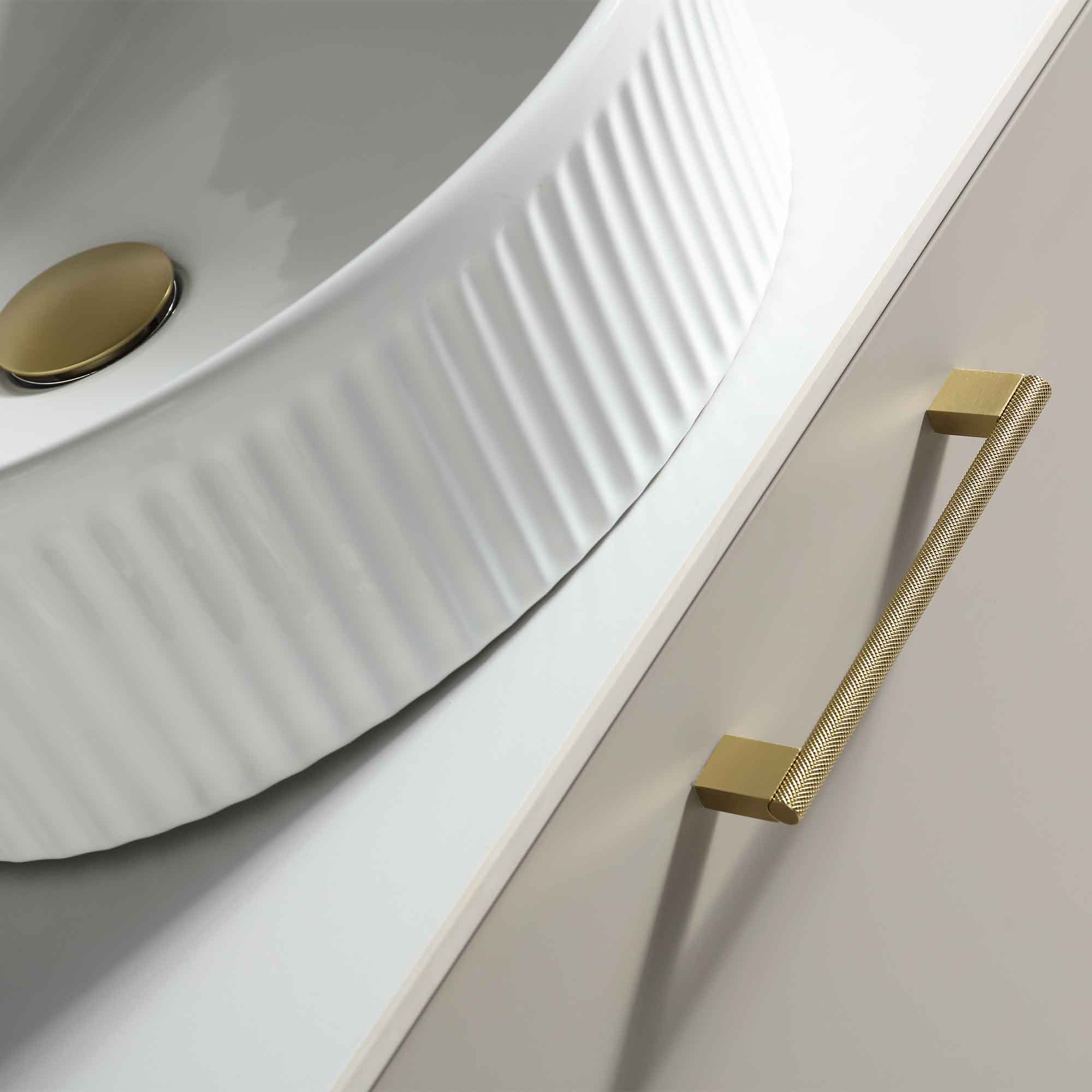 pisa 600 wall mounted 1 drawer vanity unit with worktop soft coffee