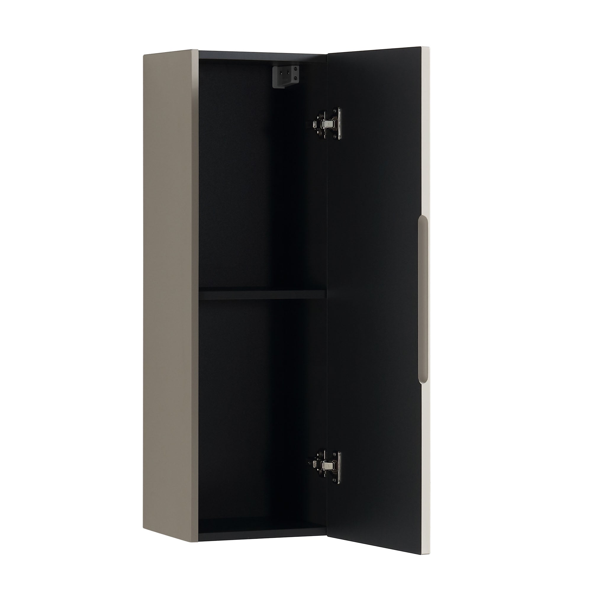 pisa wall mounted tall storage cabinet soft coffee