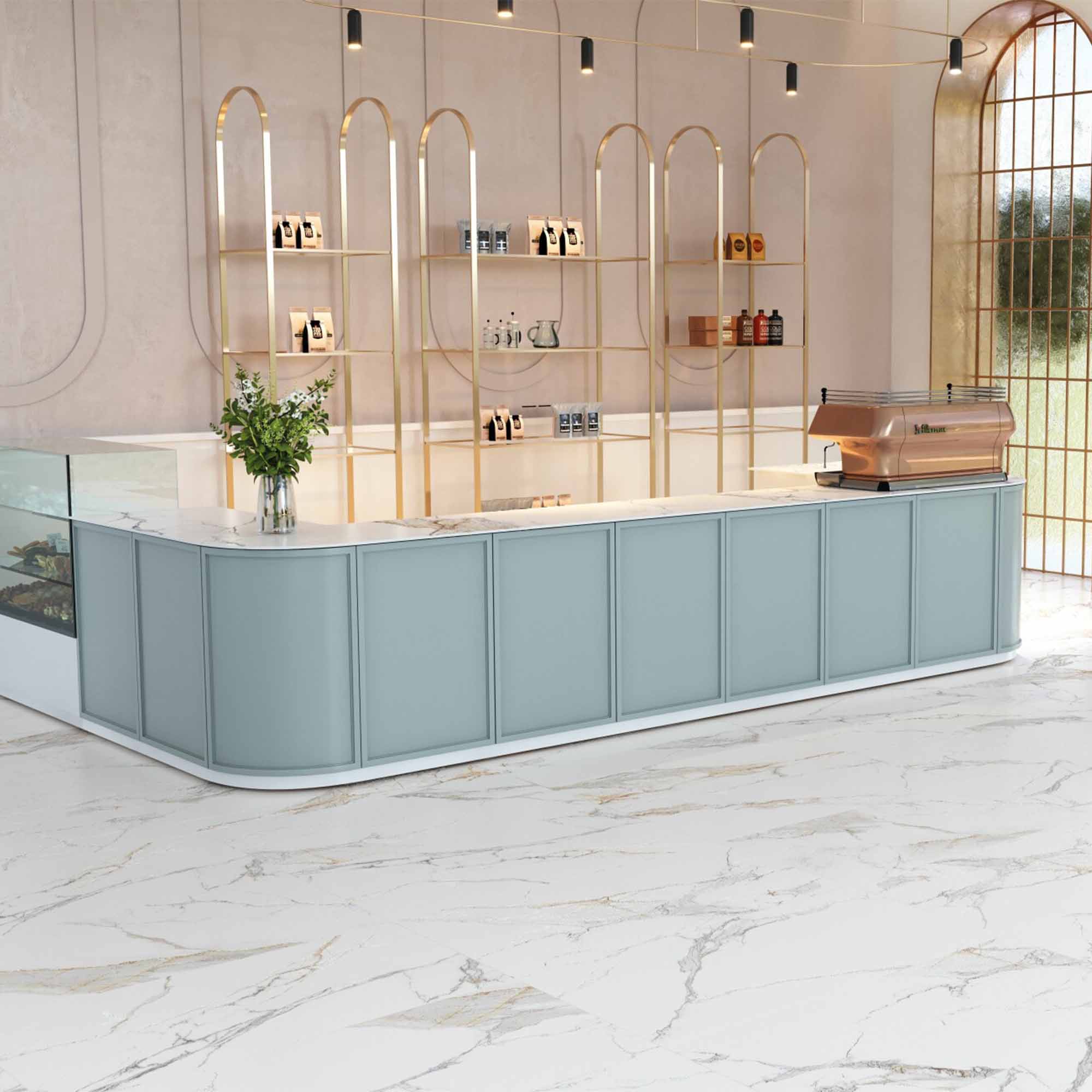 praline gold marble effect porcelain tile matt 60x120cm