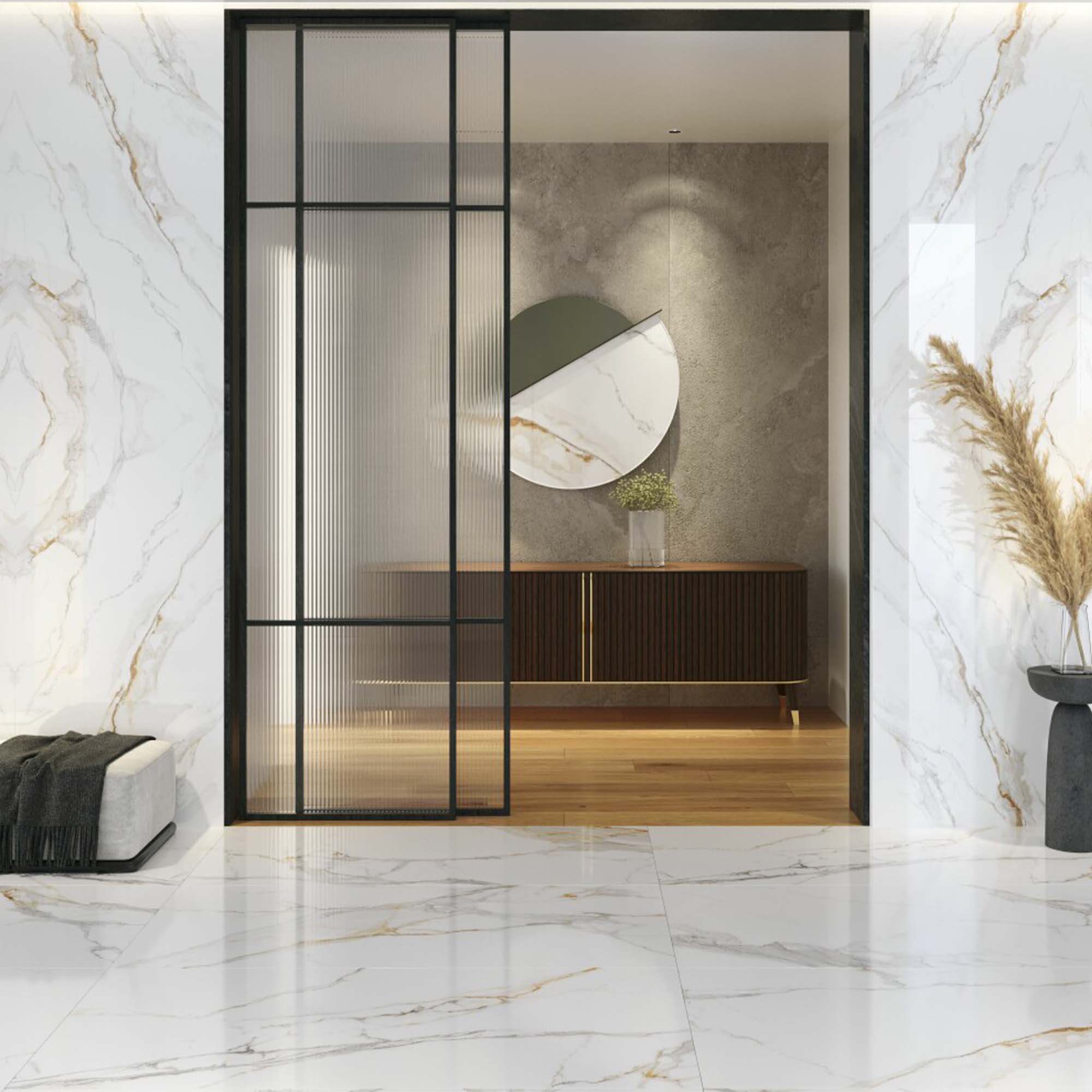 praline gold marble effect tile 75x151cm polished