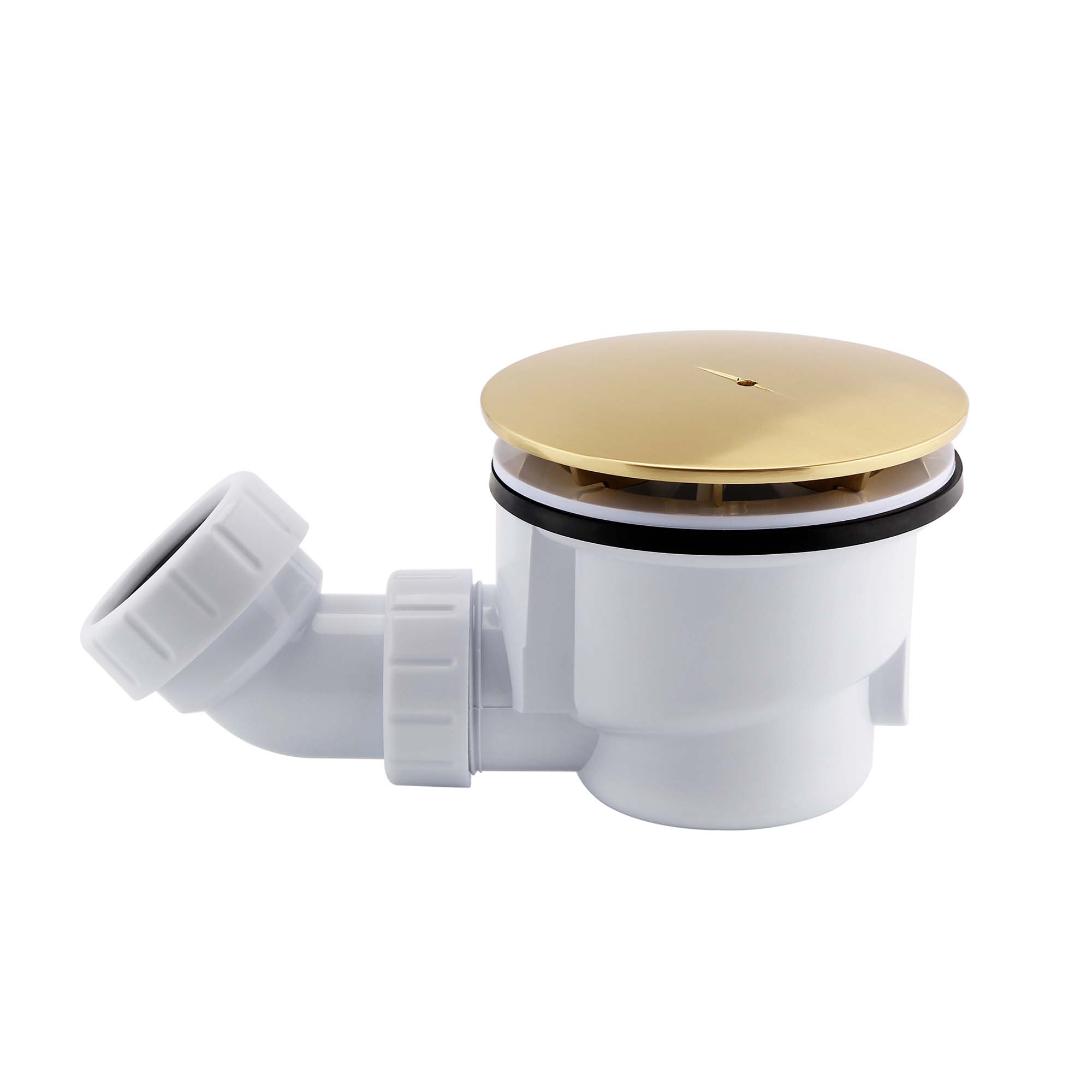 premium 90mm high flow shower waste brushed brass