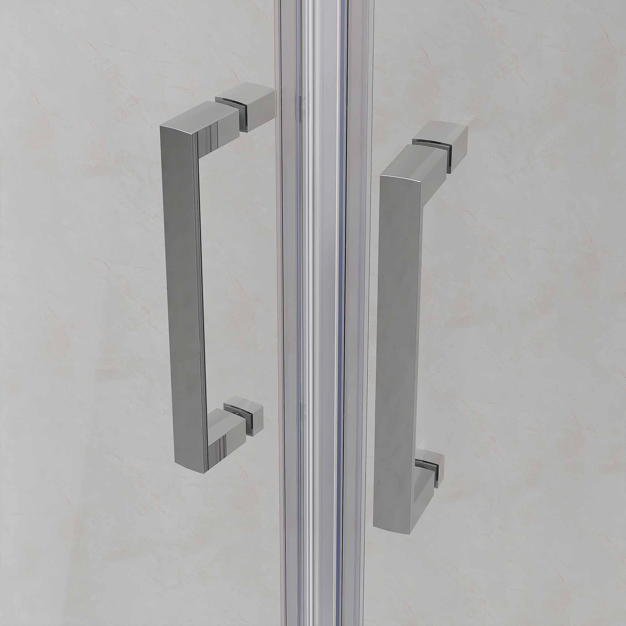 quadrant double door sliding shower door chrome handles