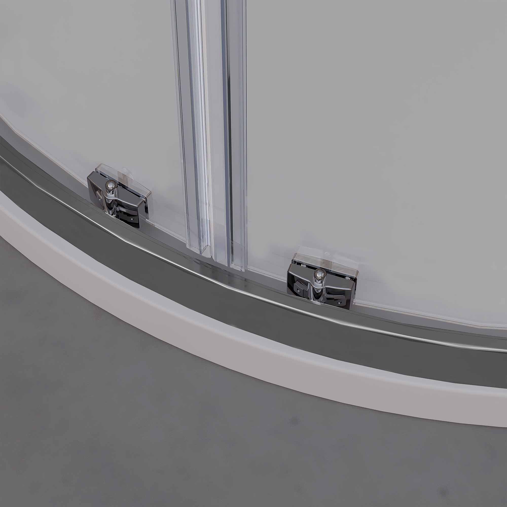 quadrant double door sliding shower door chrome rollers