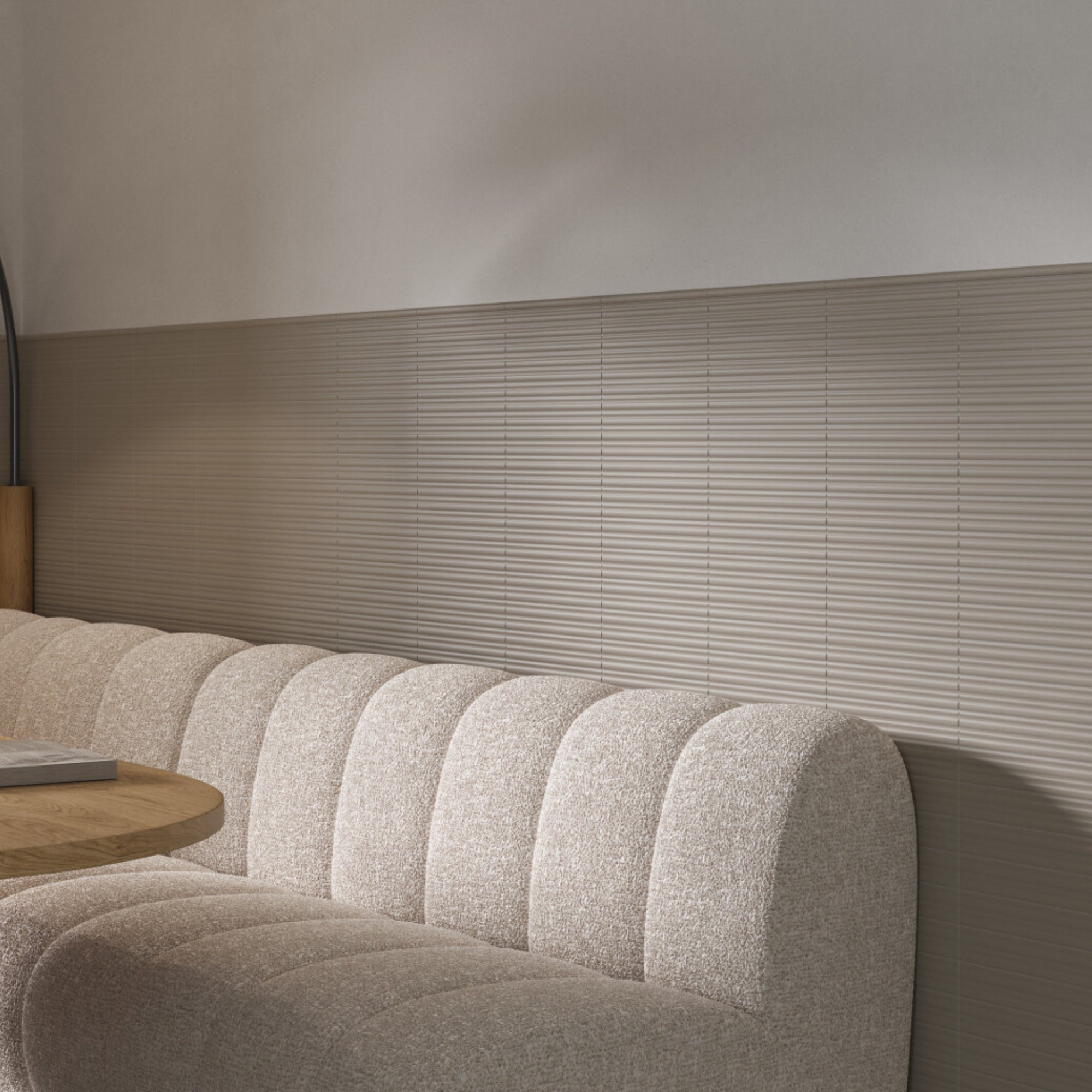 harmony rainbow sand ribbed decor wall tile 5x25cm matt