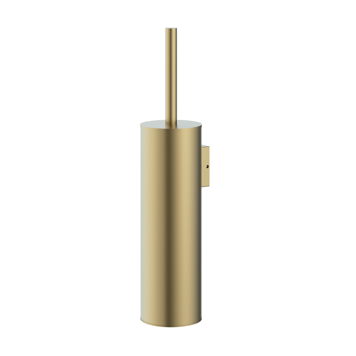 Rensa Wall-Mounted Toilet Brush Holder (with Brush) in brushed brass finish, supplied by Deluxe Bathrooms.