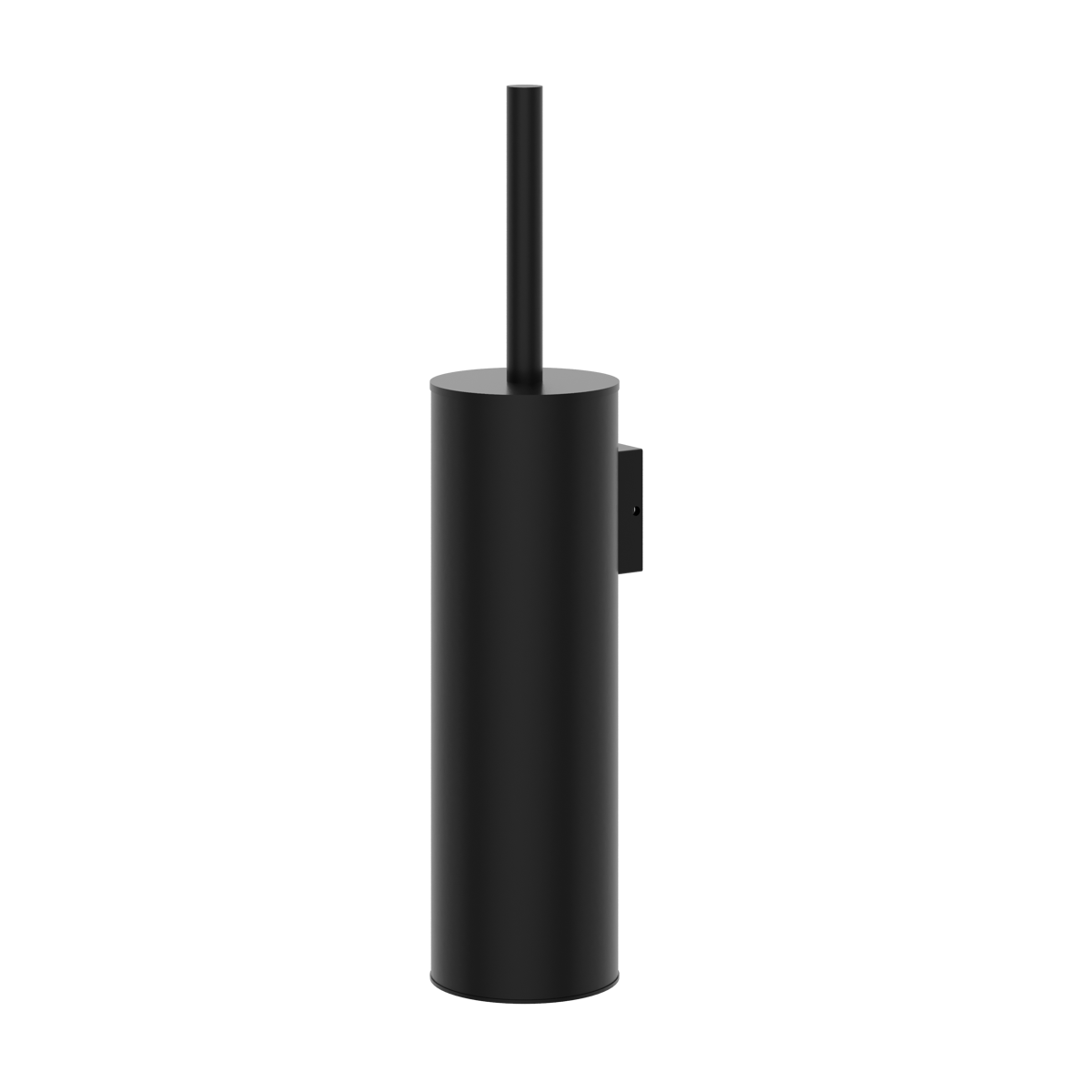 Rensa Wall-Mounted Toilet Brush Holder (with Brush) in matt black finish, supplied by Deluxe Bathrooms.