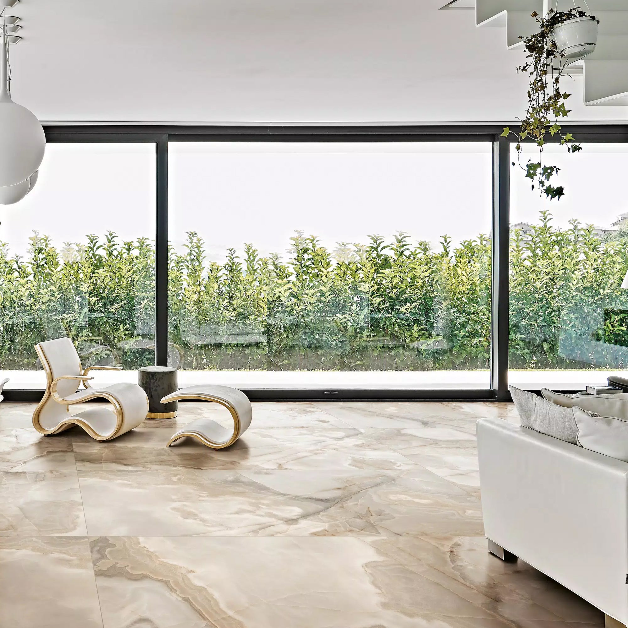Rêves Noisette Onyx Effect Porcelain Tile 60x120cm Matt