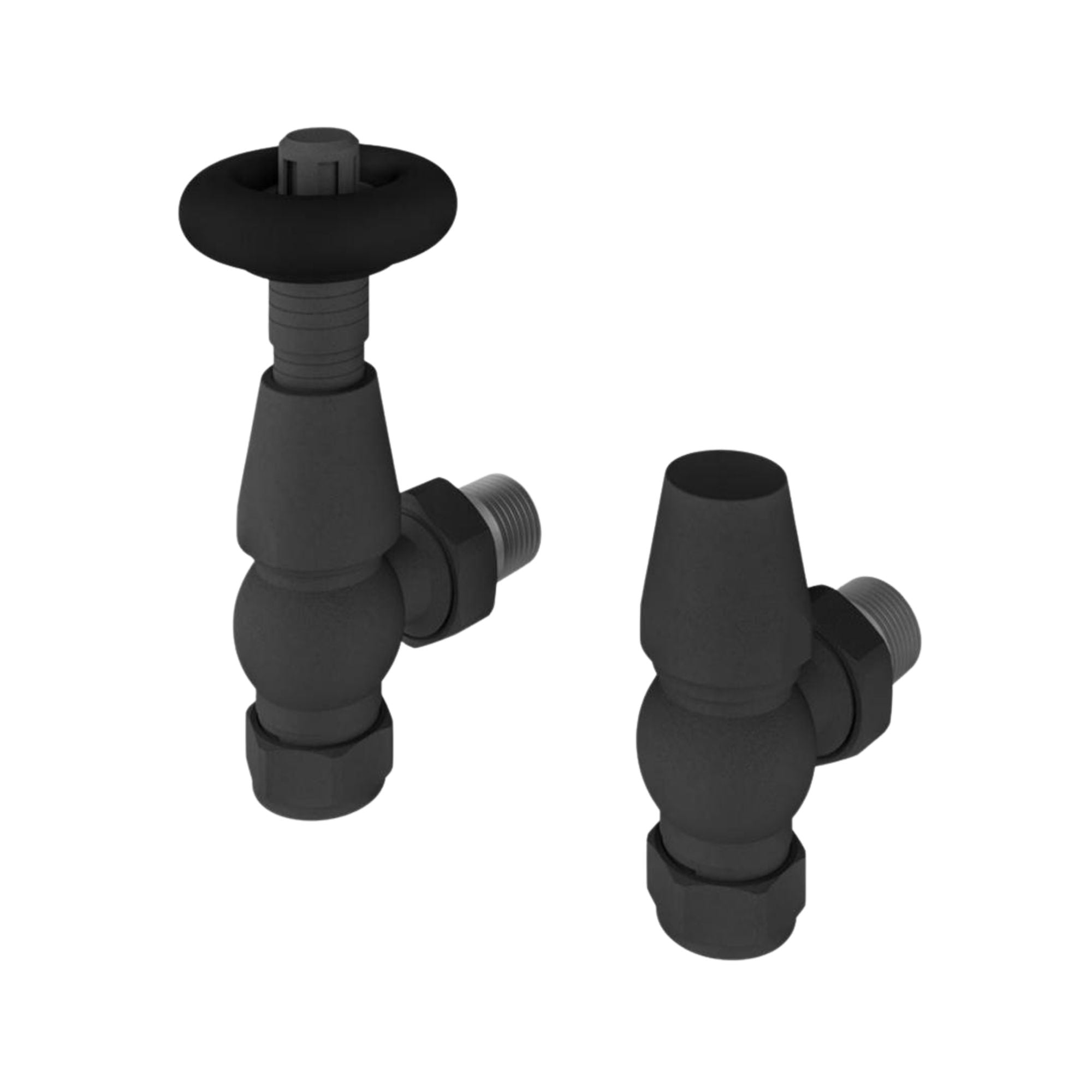 Rivassa Thermostatic Angled Radiator Valves with Lockshield Deluxe Bathrooms