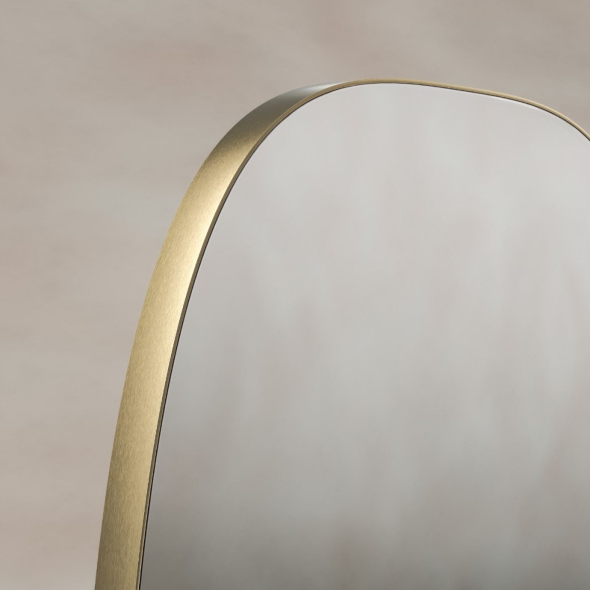 Shore Barrel Bathroom Mirror Brushed Brass
