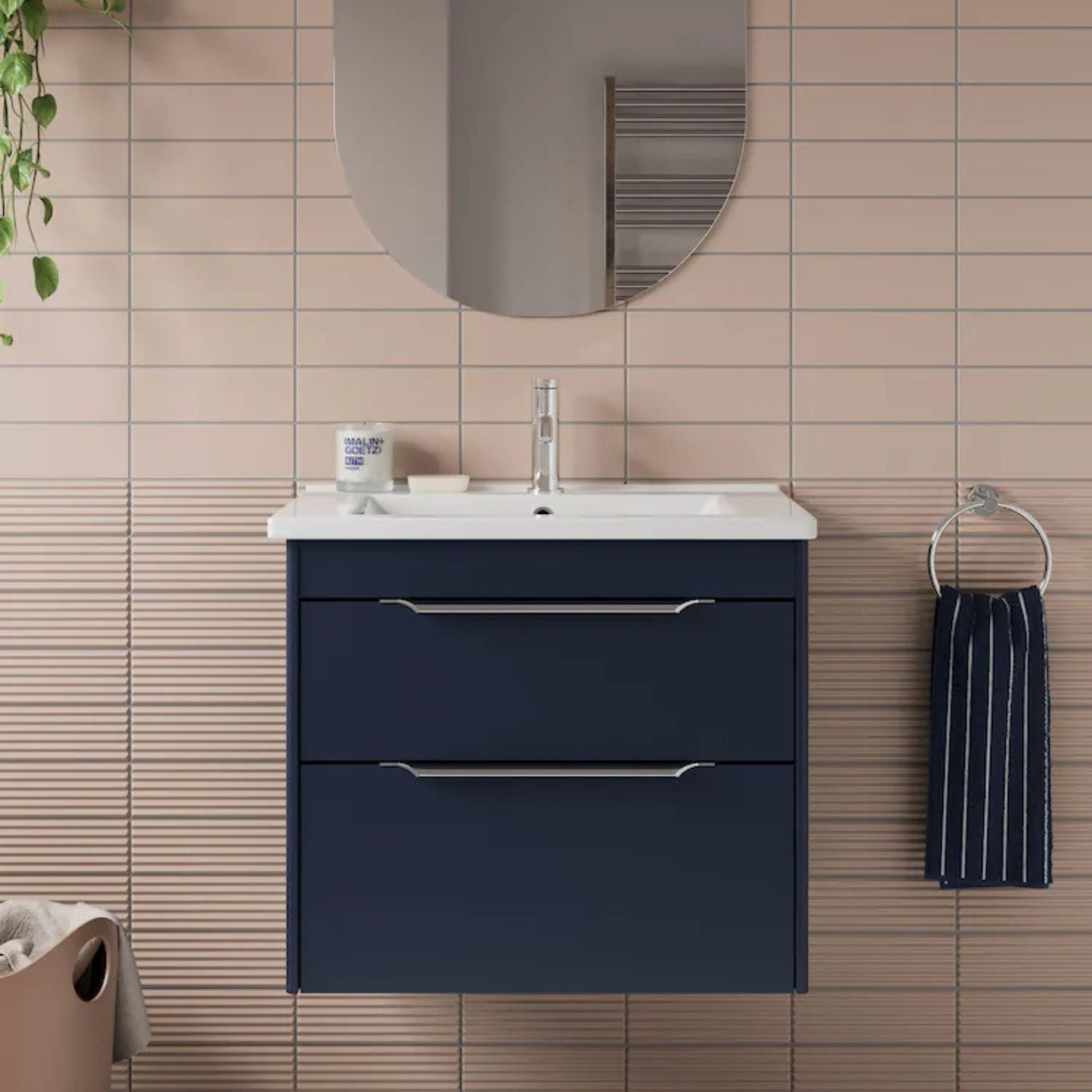 Shoreditch Double Drawer Wall Hung Vanity Unit With Basin