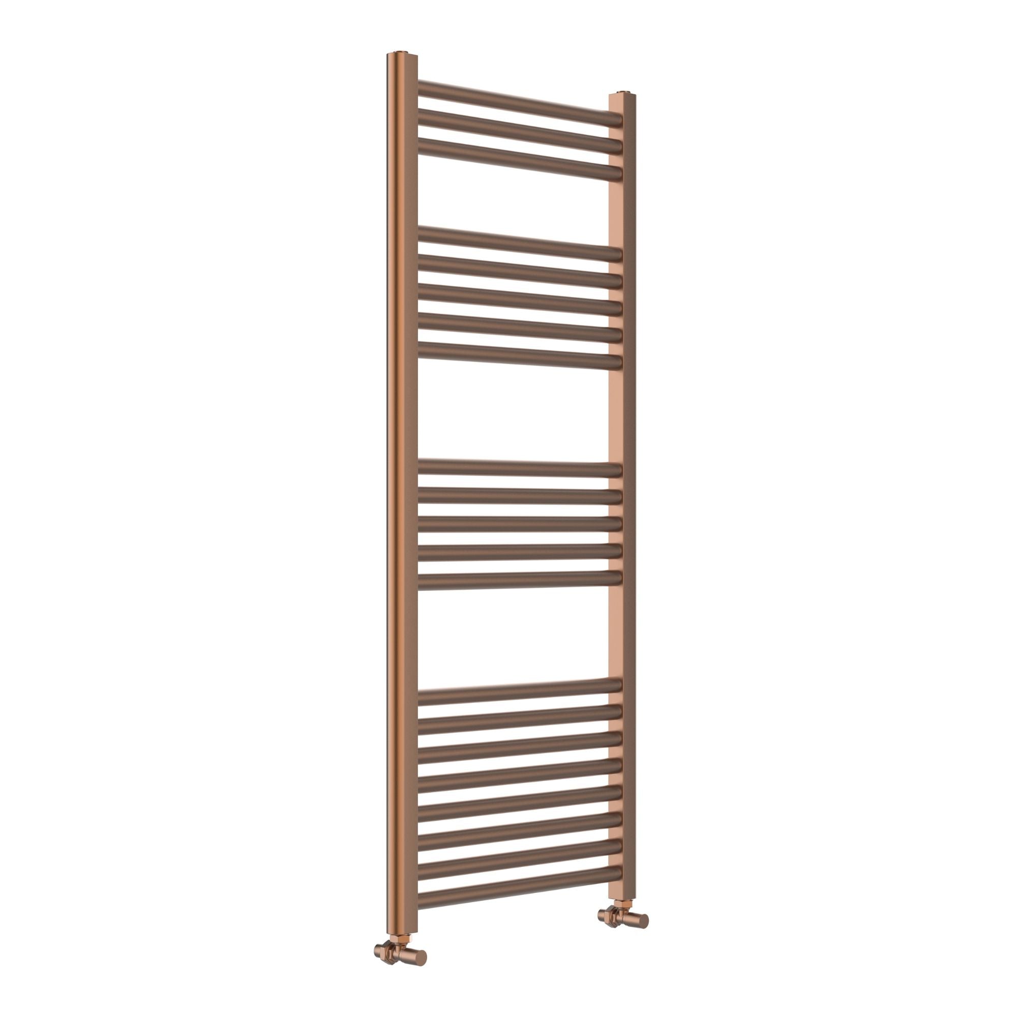 Soho brushed bronze Towel radiator 1200x500mm on a white background deluxe bathrooms