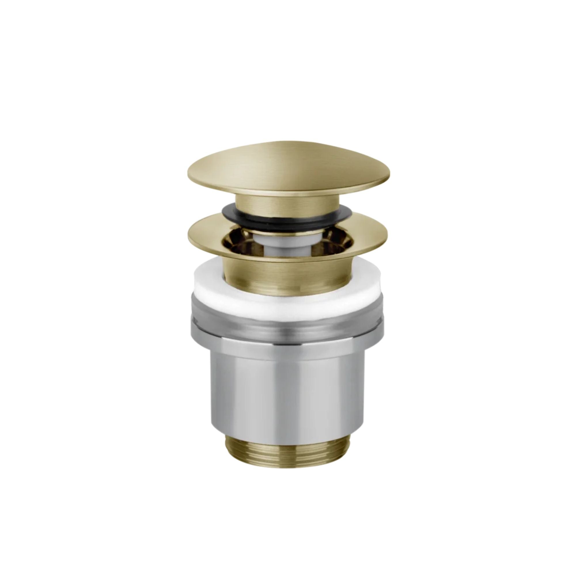 Basin Click-Clack Waste Warm Brushed Brass Slotted Deluxe Bathrooms