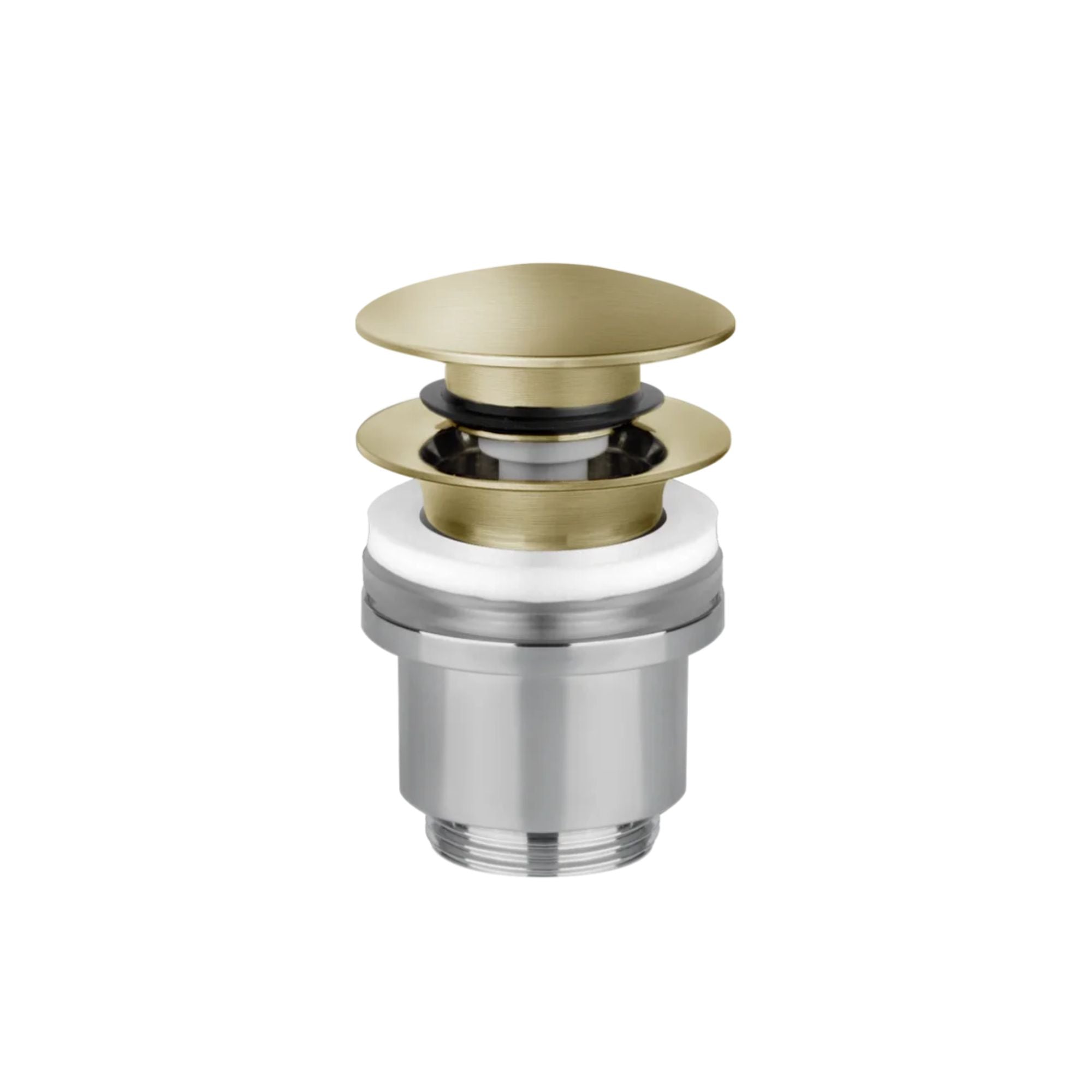 Basin Click-Clack Waste Brushed Brass Unslotted Deluxe Bathrooms
