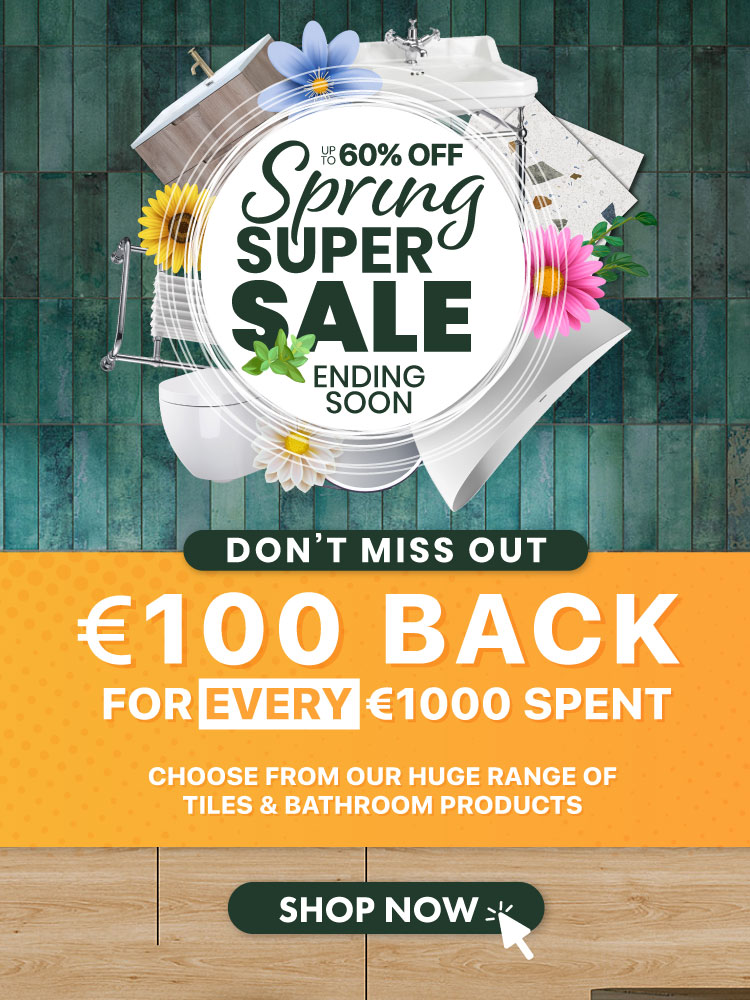 Up to 60% off in Spring Bathroom and Tile Sale banner