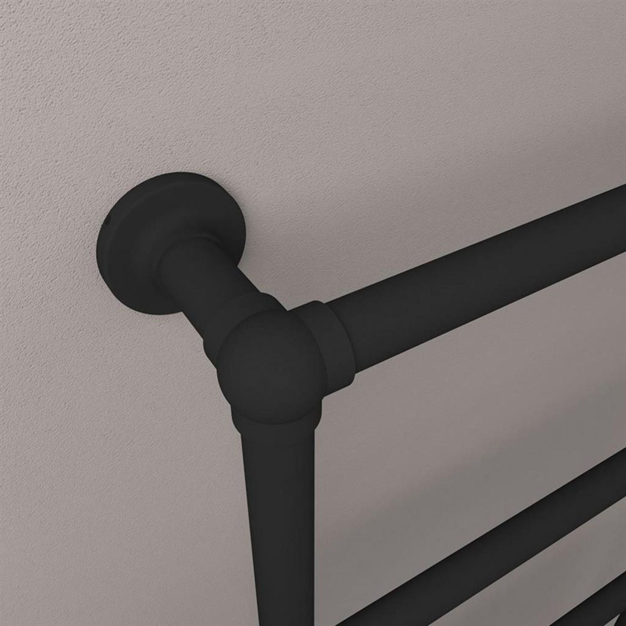 Stour Traditional Heated Towel Rail - Matt Black