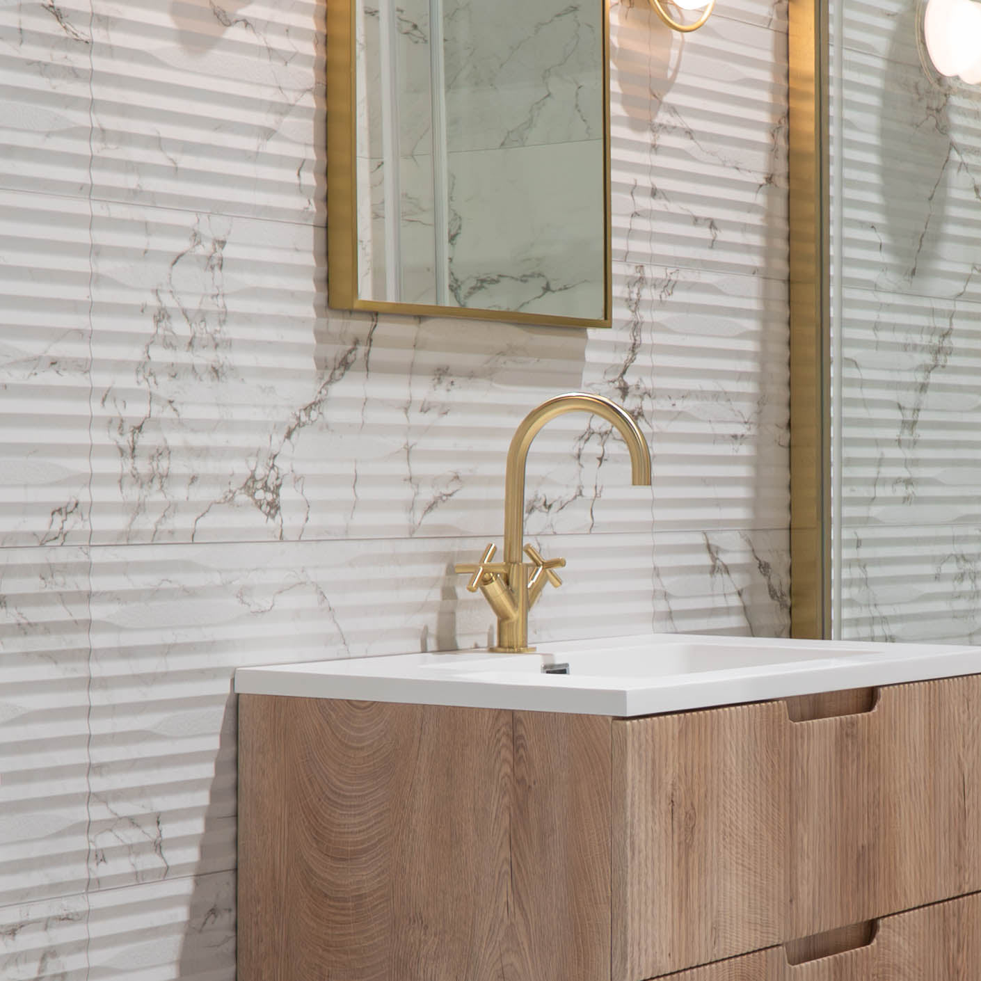 Sublime Iceberg 4D Decor Marble Effect Wall Tile 33x100cm Matt