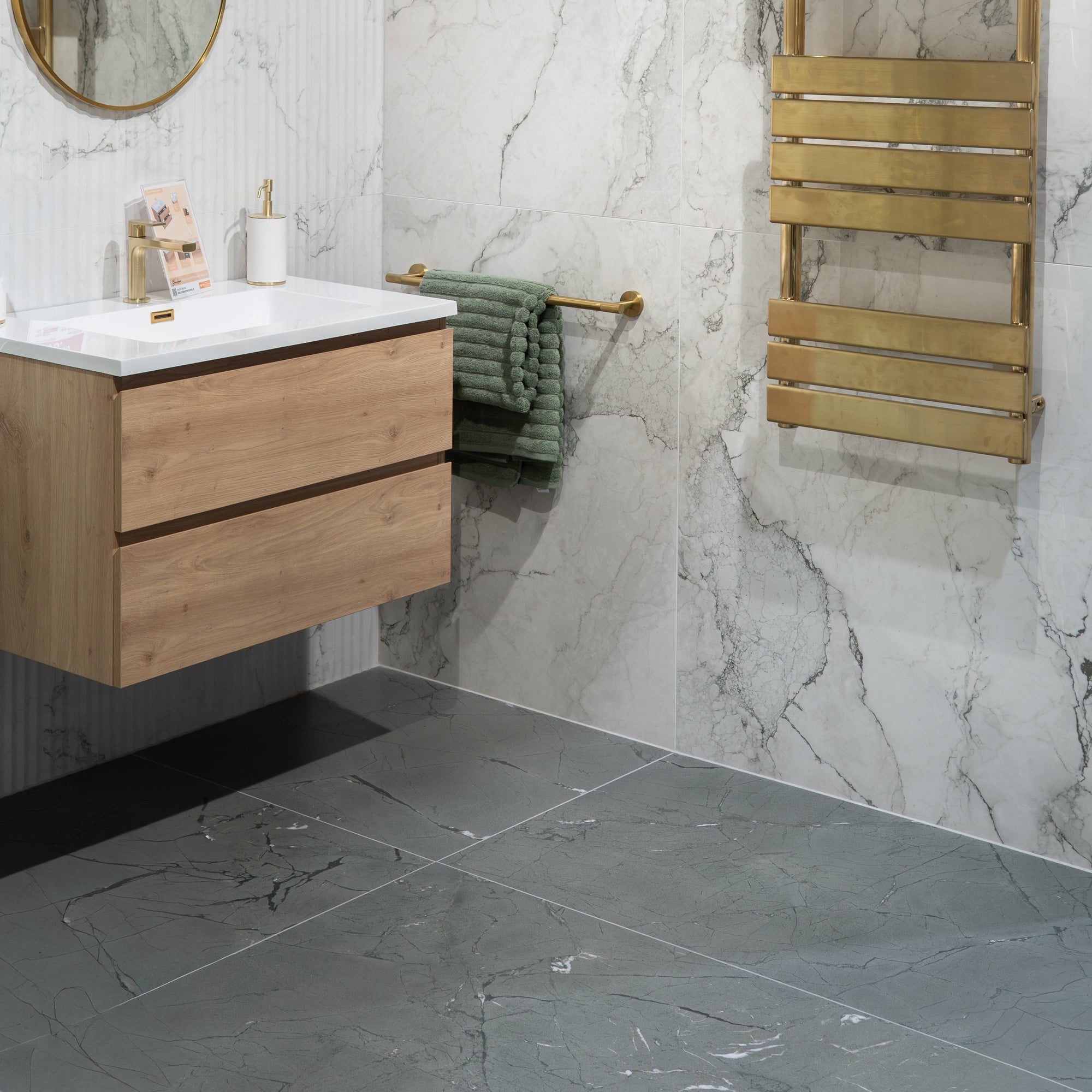 Sublime Thunder 4D Shaped Stone Effect Porcelain Tile 100x100cm Matt