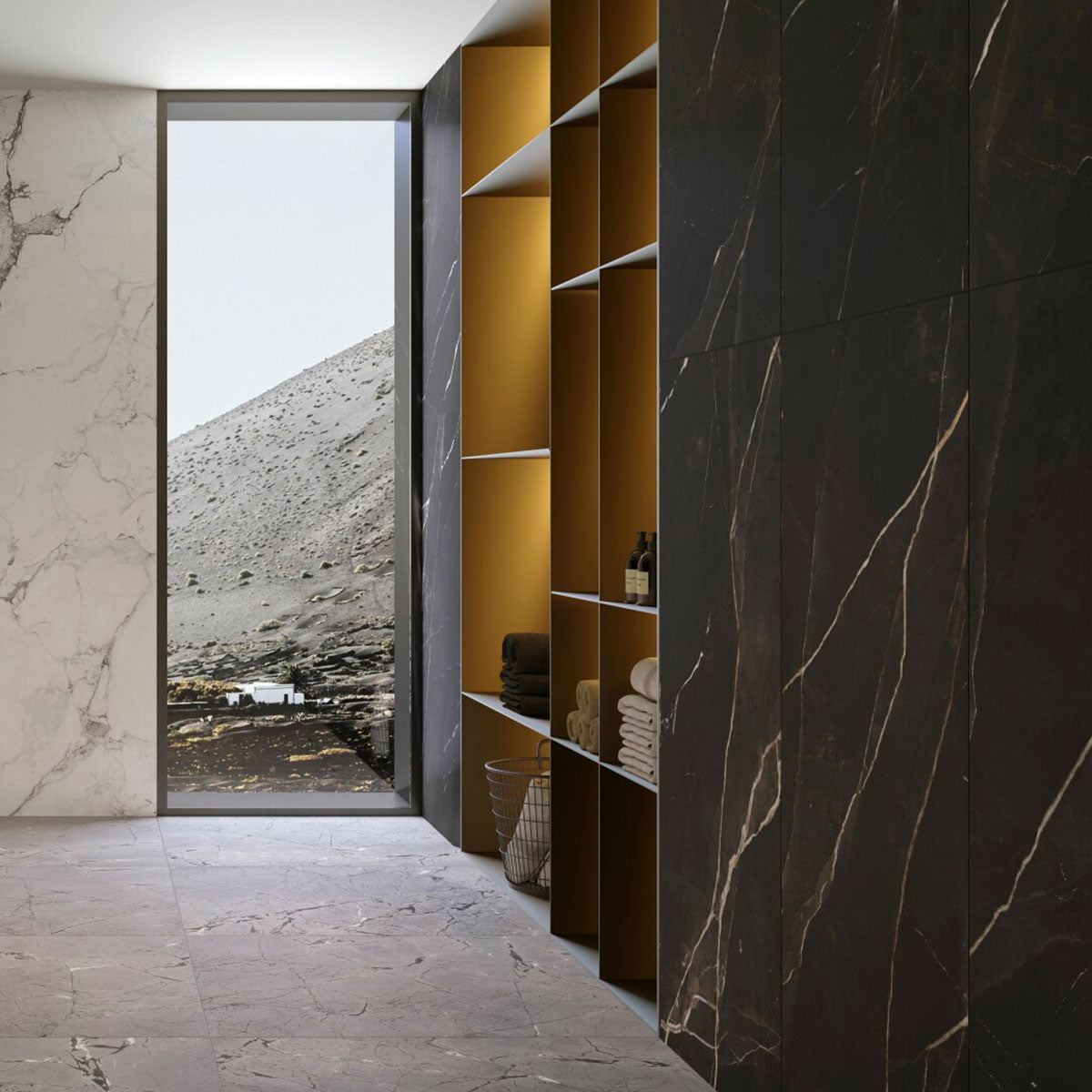 Sublime Vulcano Marble Effect Porcelain Tile 60x120cm Natural Matt