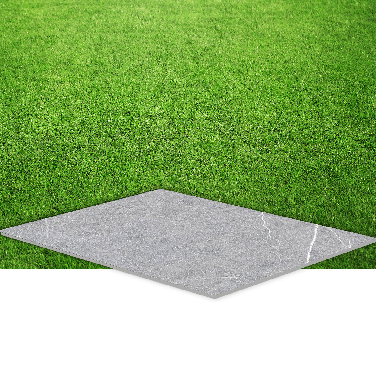 Tarragona Grey 20mm Marble-Effect Outdoor Porcelain Tile 59x90cm